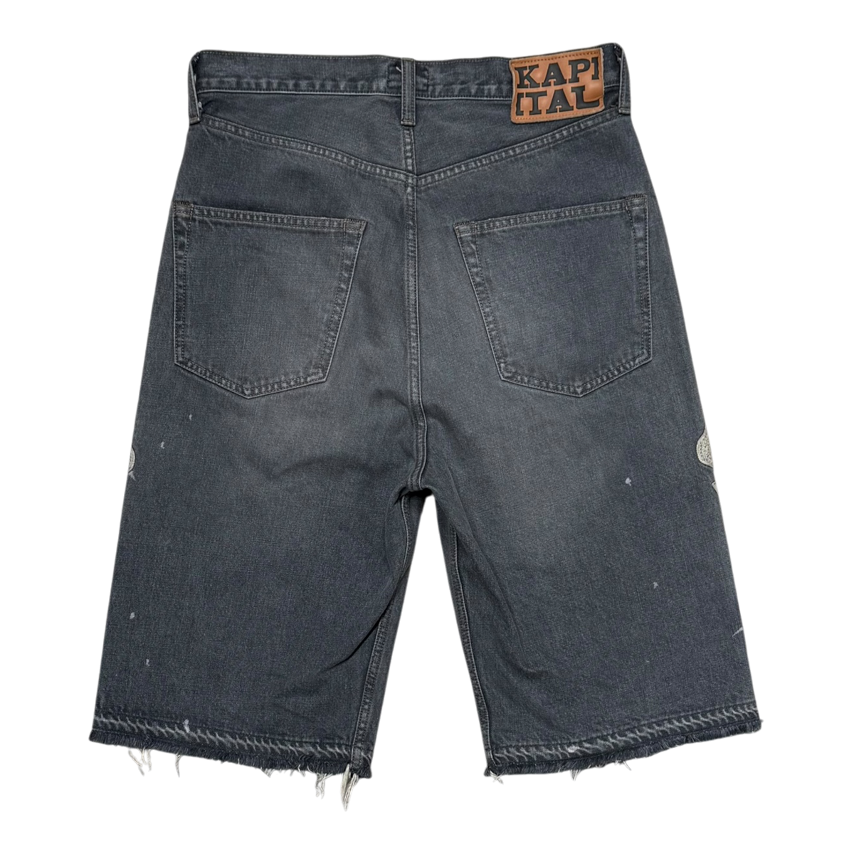 Bone Grey Denim Shorts