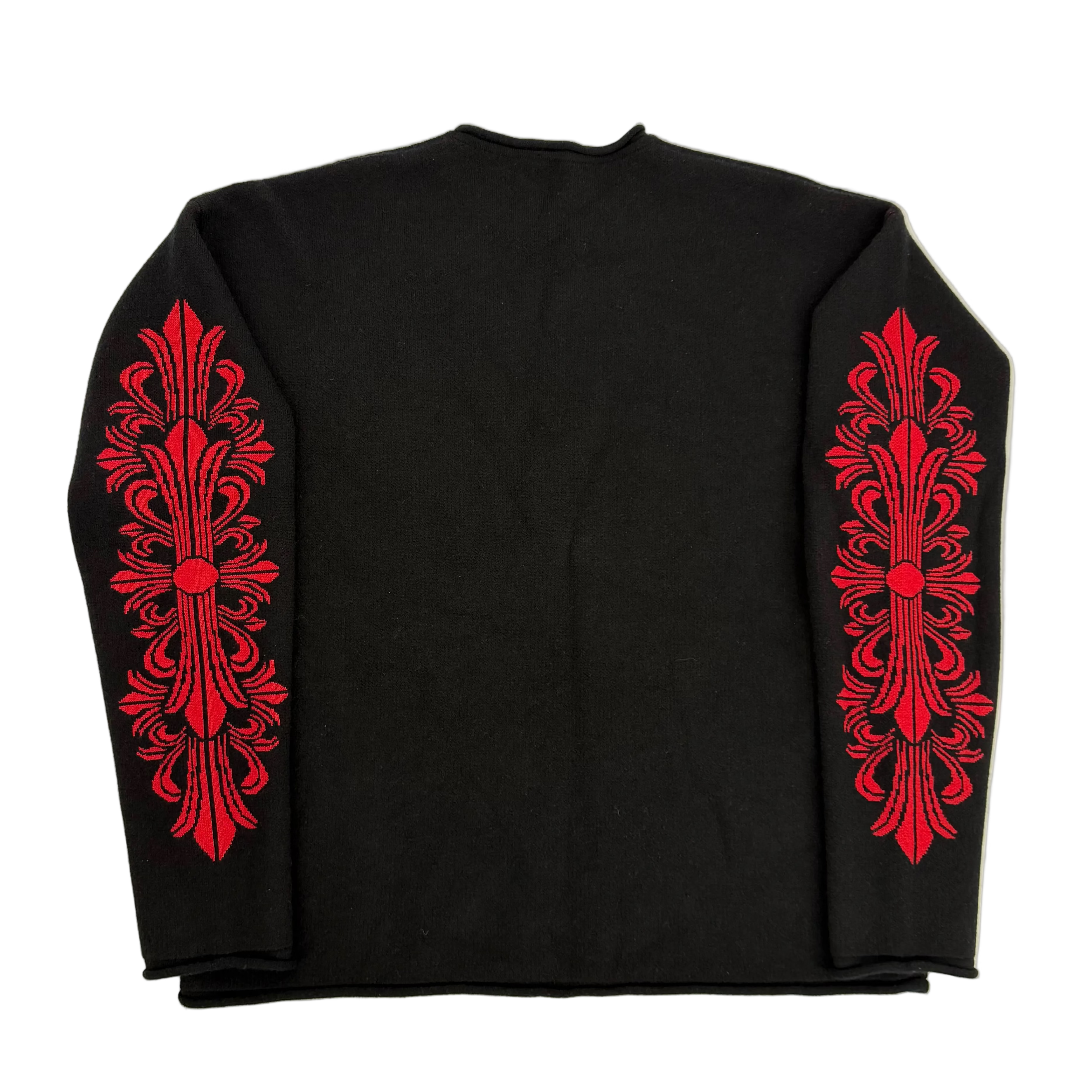Cashmere Red Triple Cross Patch Sweater