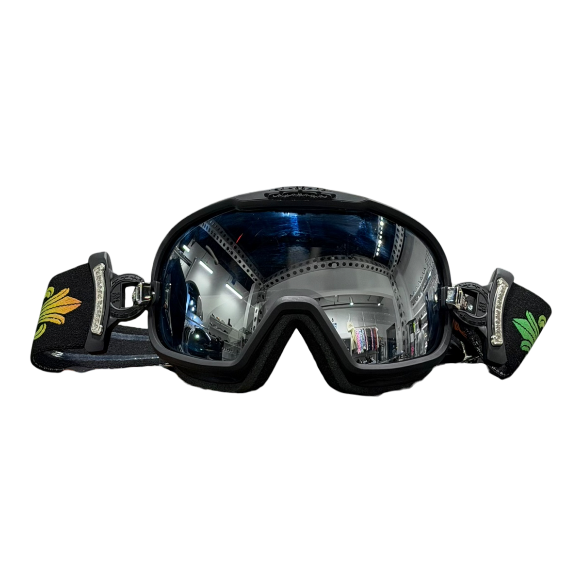 Black Gradient Floral Ski Goggles
