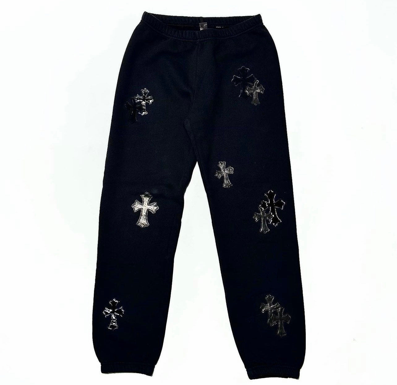Multi Cross Cemetery Mohair & Patent Patch Sweatpants