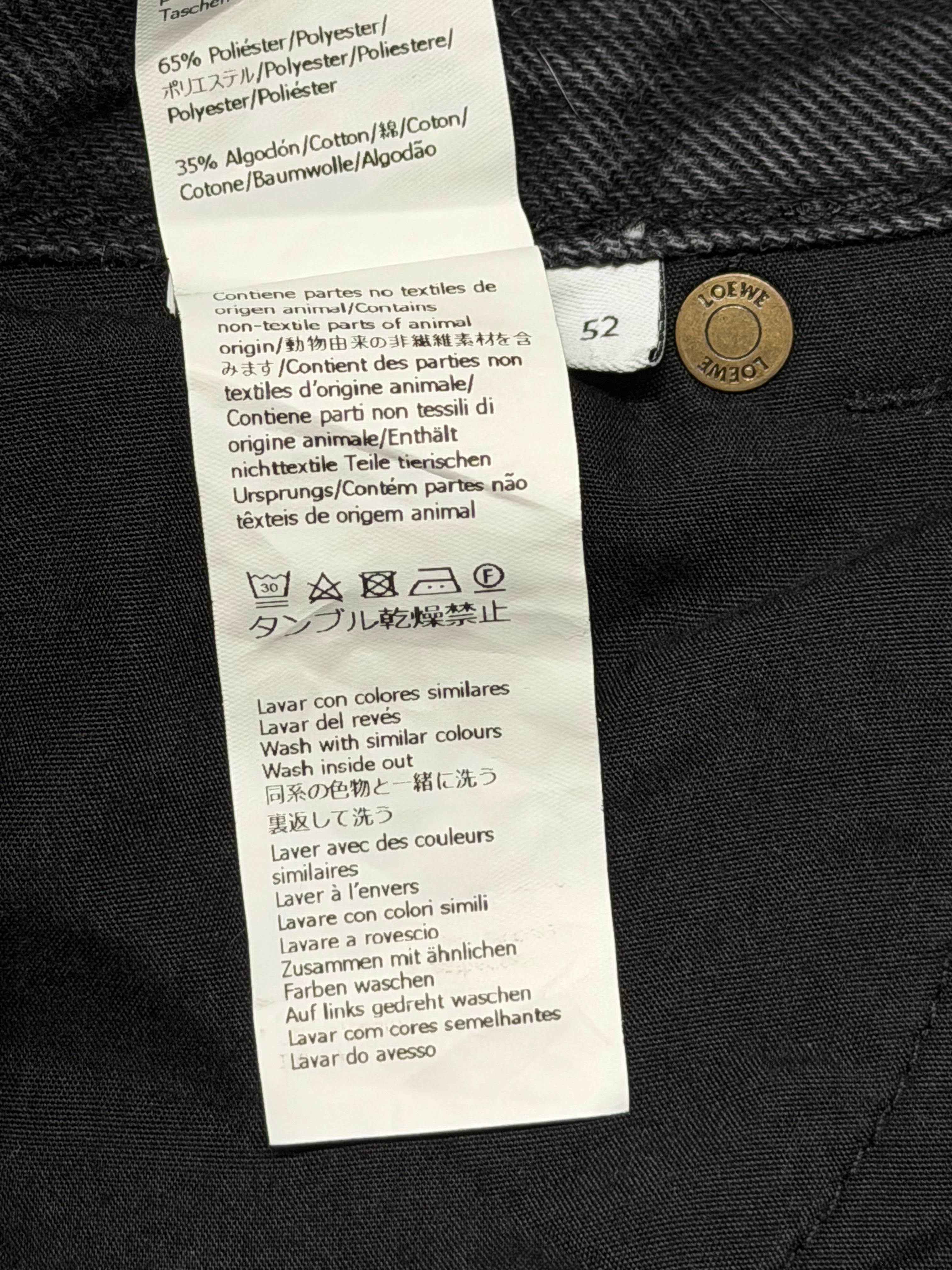 White Anagram Embroidered Baggy Black Jeans