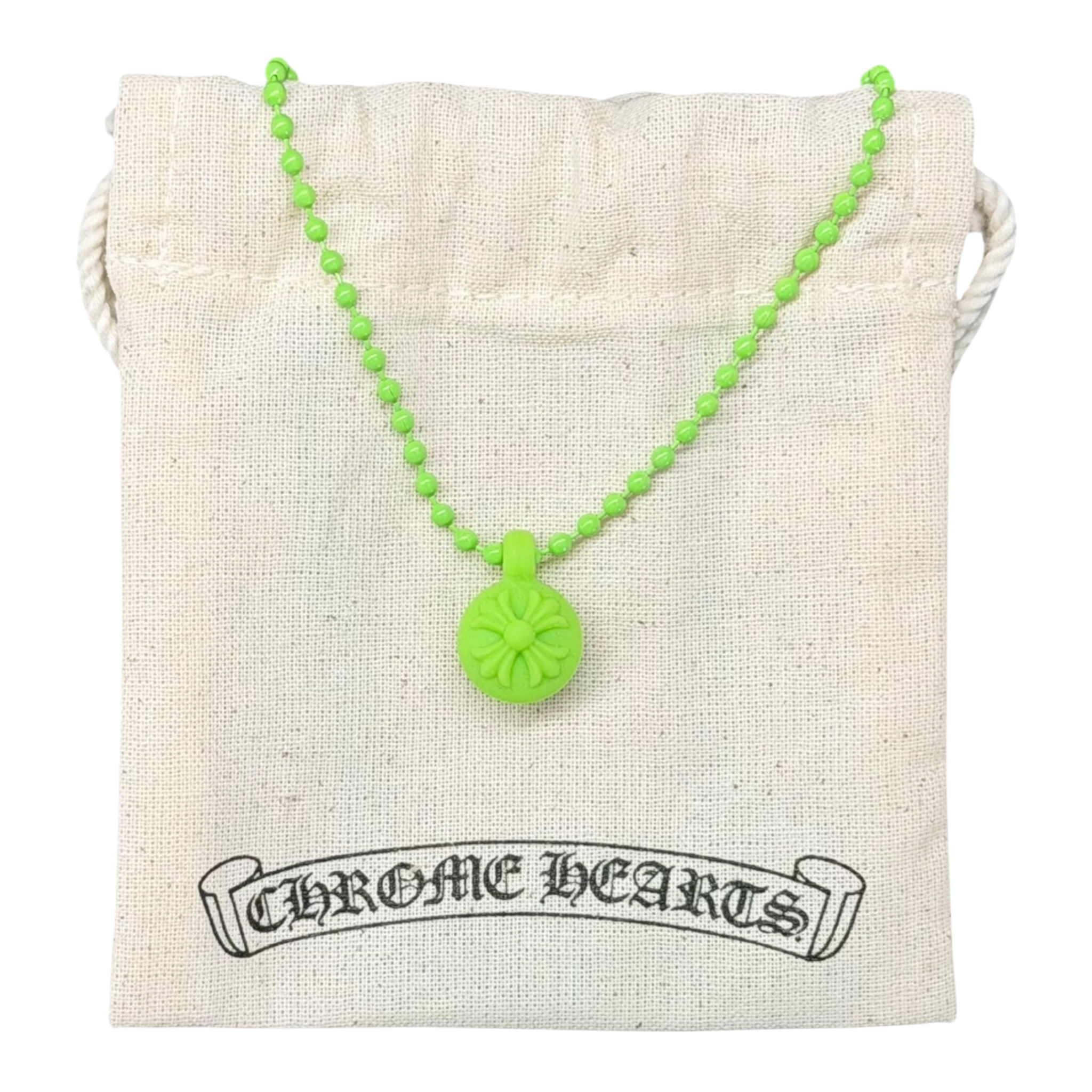 Cross Ball Silicone Necklace Green