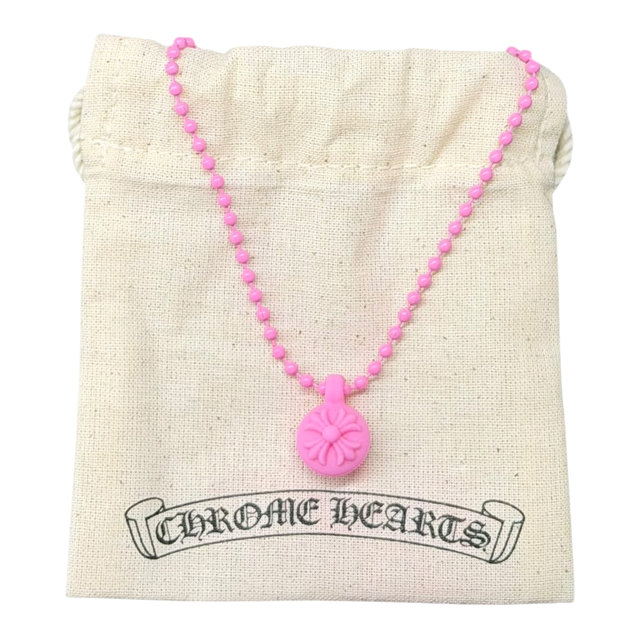 Cross Ball Silicone Necklace Pink