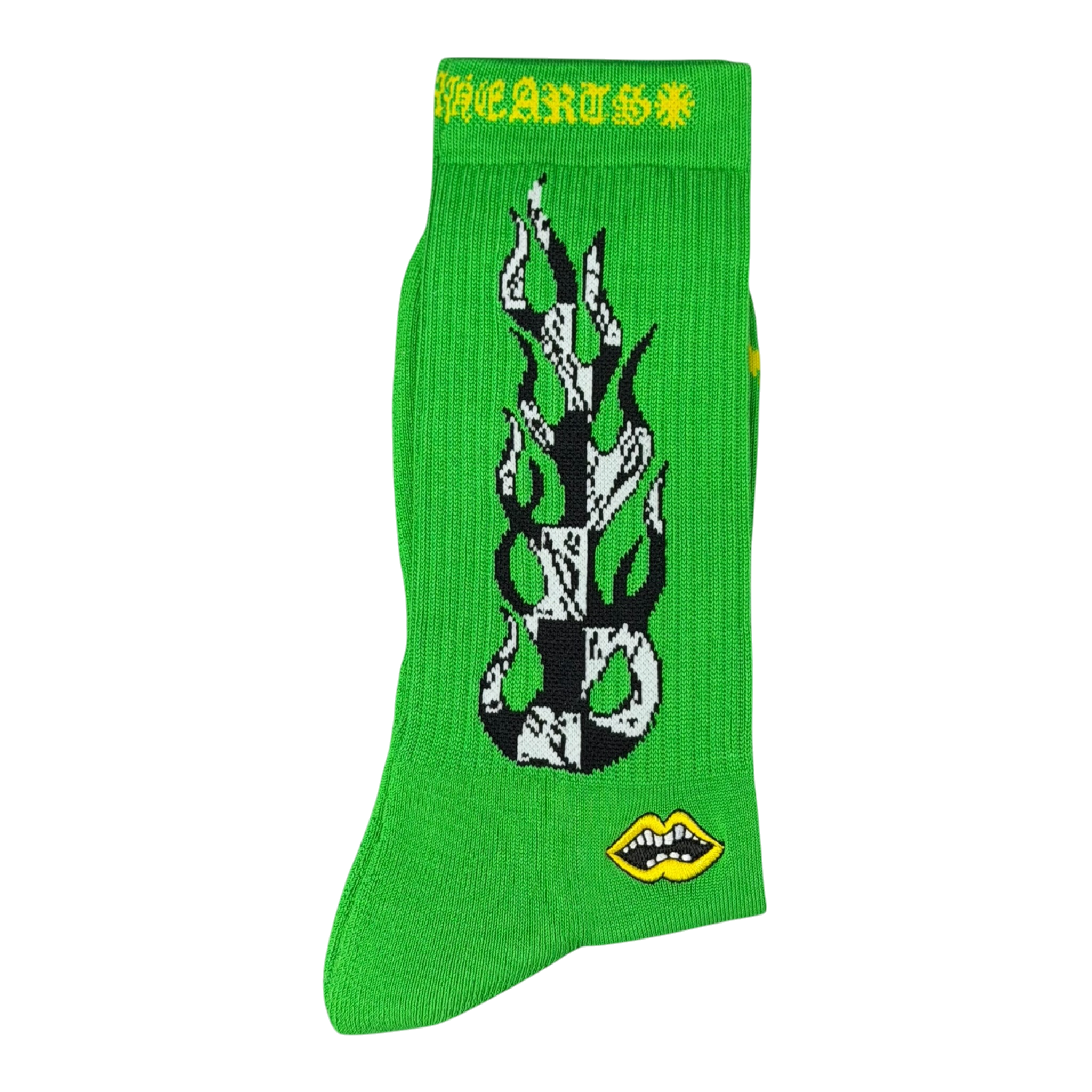 Matty Boy Flame Sock Green/Yellow