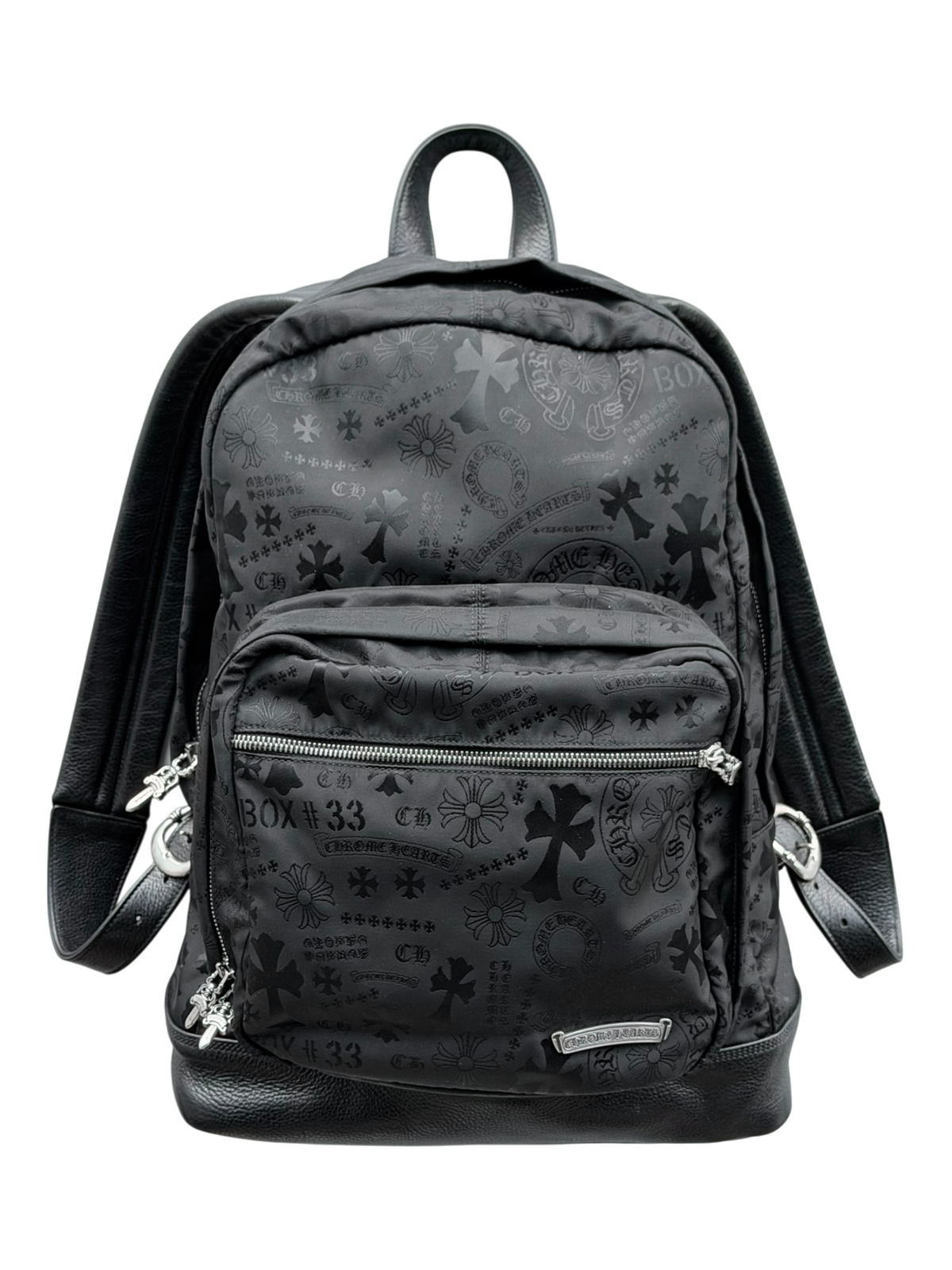 Seventh Grader Black Stencil Nylon Backpack Large