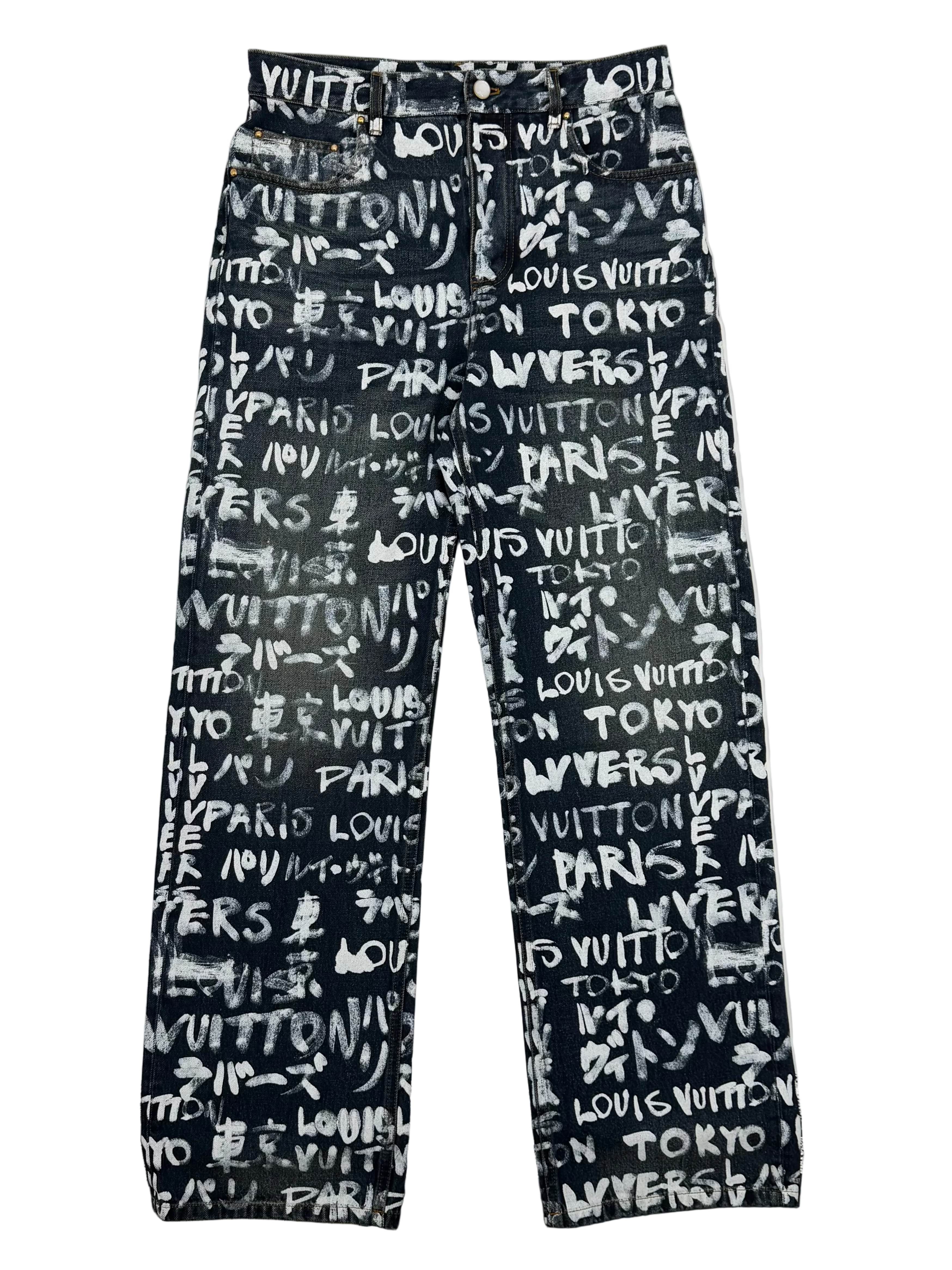 Indigo Denim Graffiti Skate Pants
