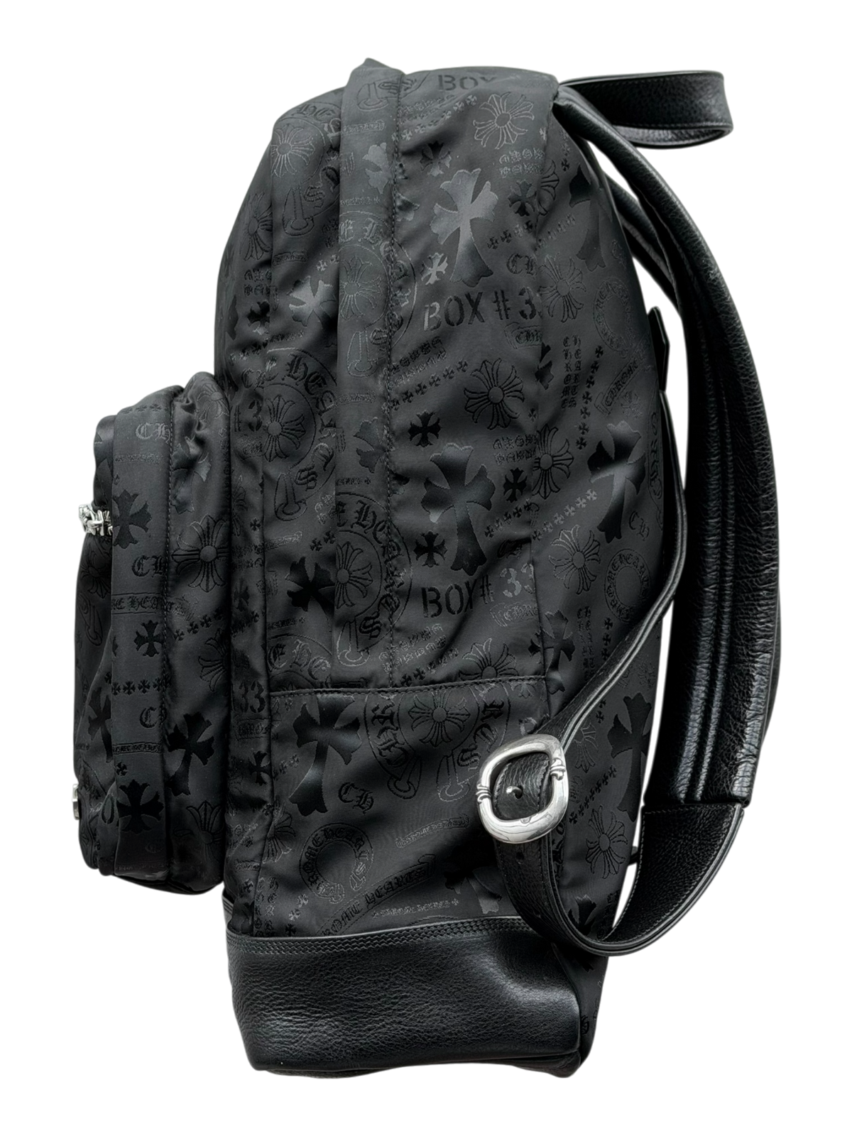 Seventh Grader Black Stencil Nylon Backpack Large