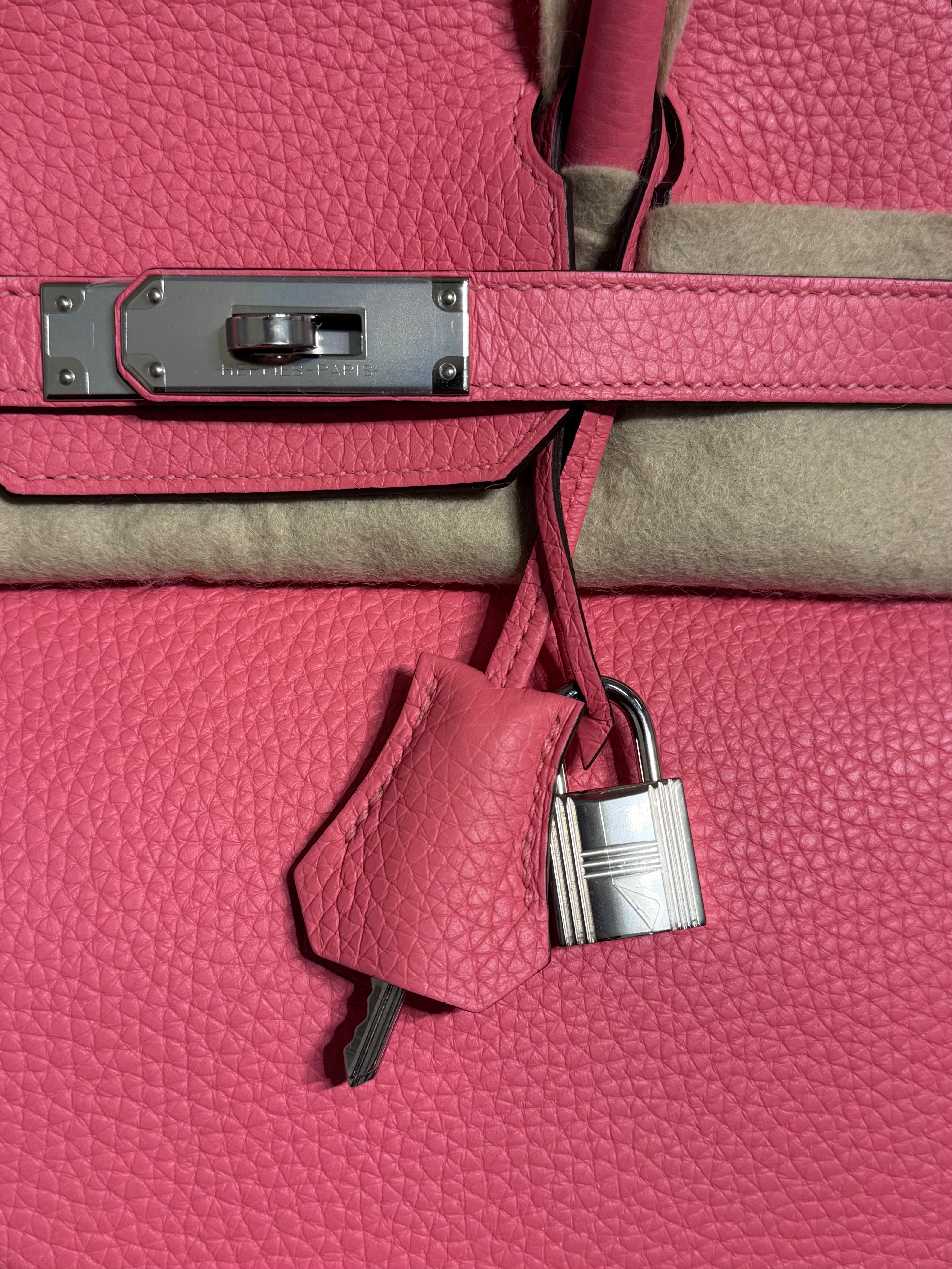 Rose Lipstick Birkin 30 in Togo Leather with Palladium Hardware