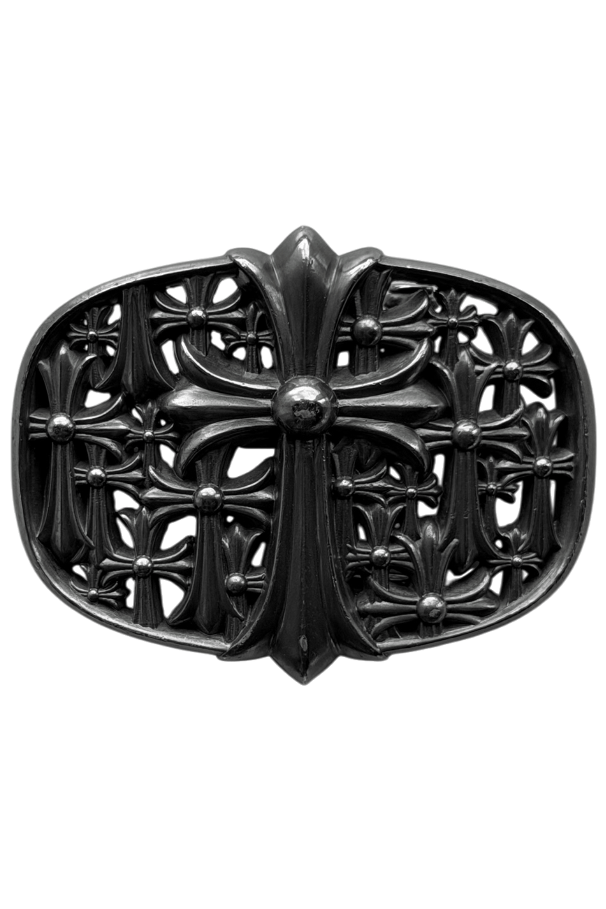 Black Rhodium Cemetery Cross Belt Buckle