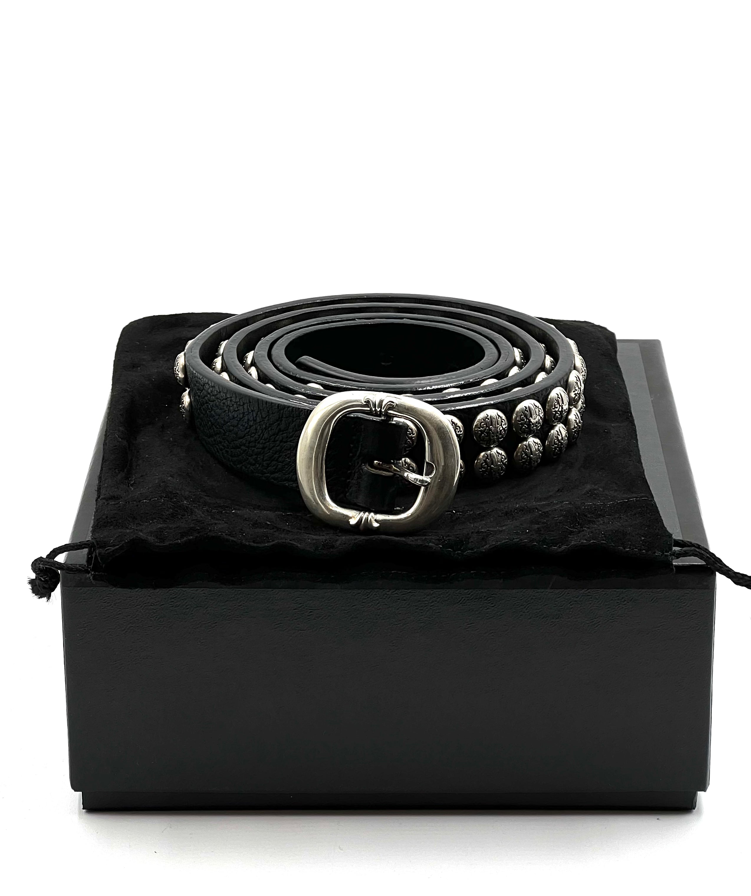 Chrome Hearts Black Heavyweight Leather Dagger Belt