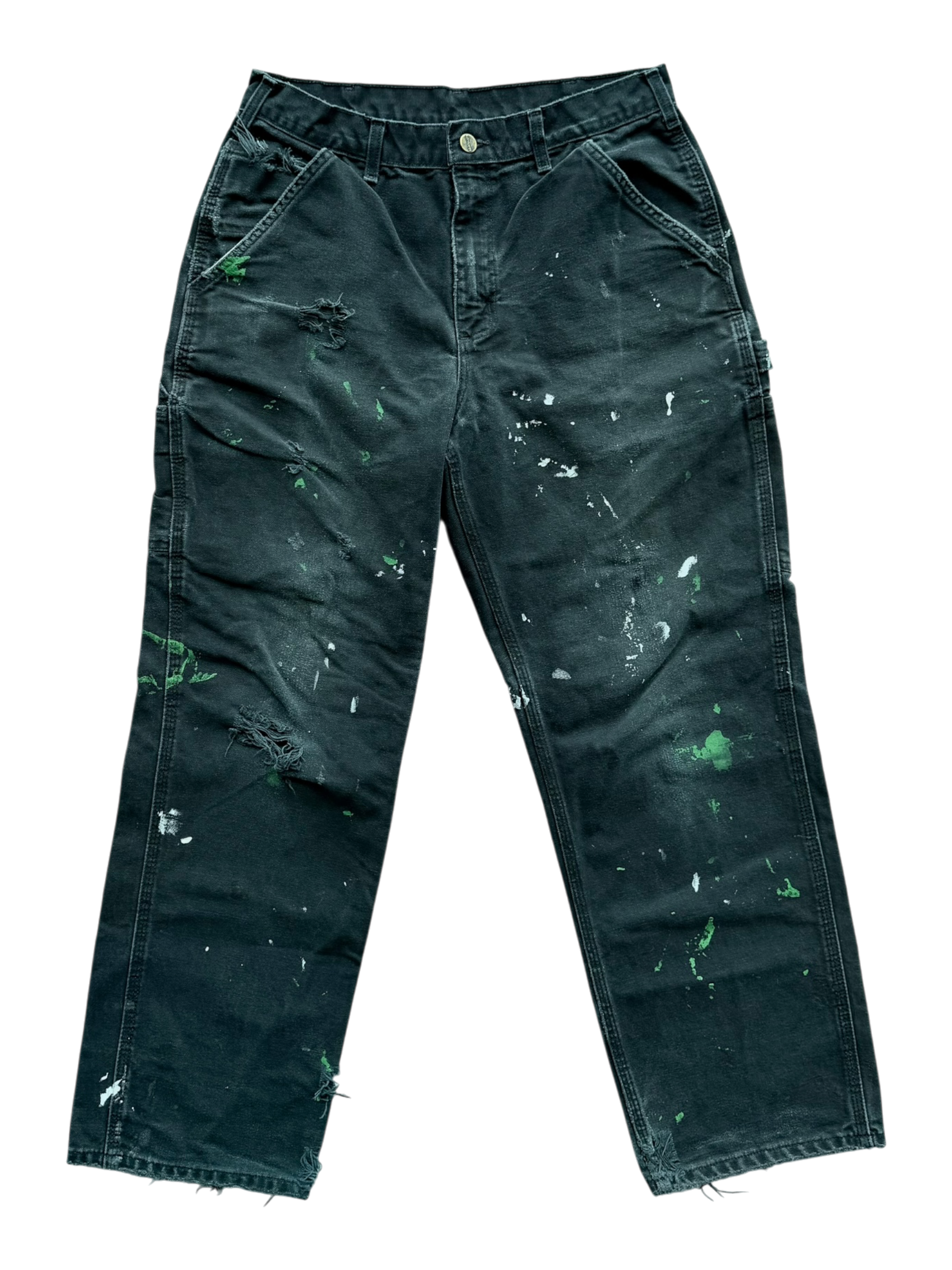 Black Paint Splatter Vintage Carpenter Pants
