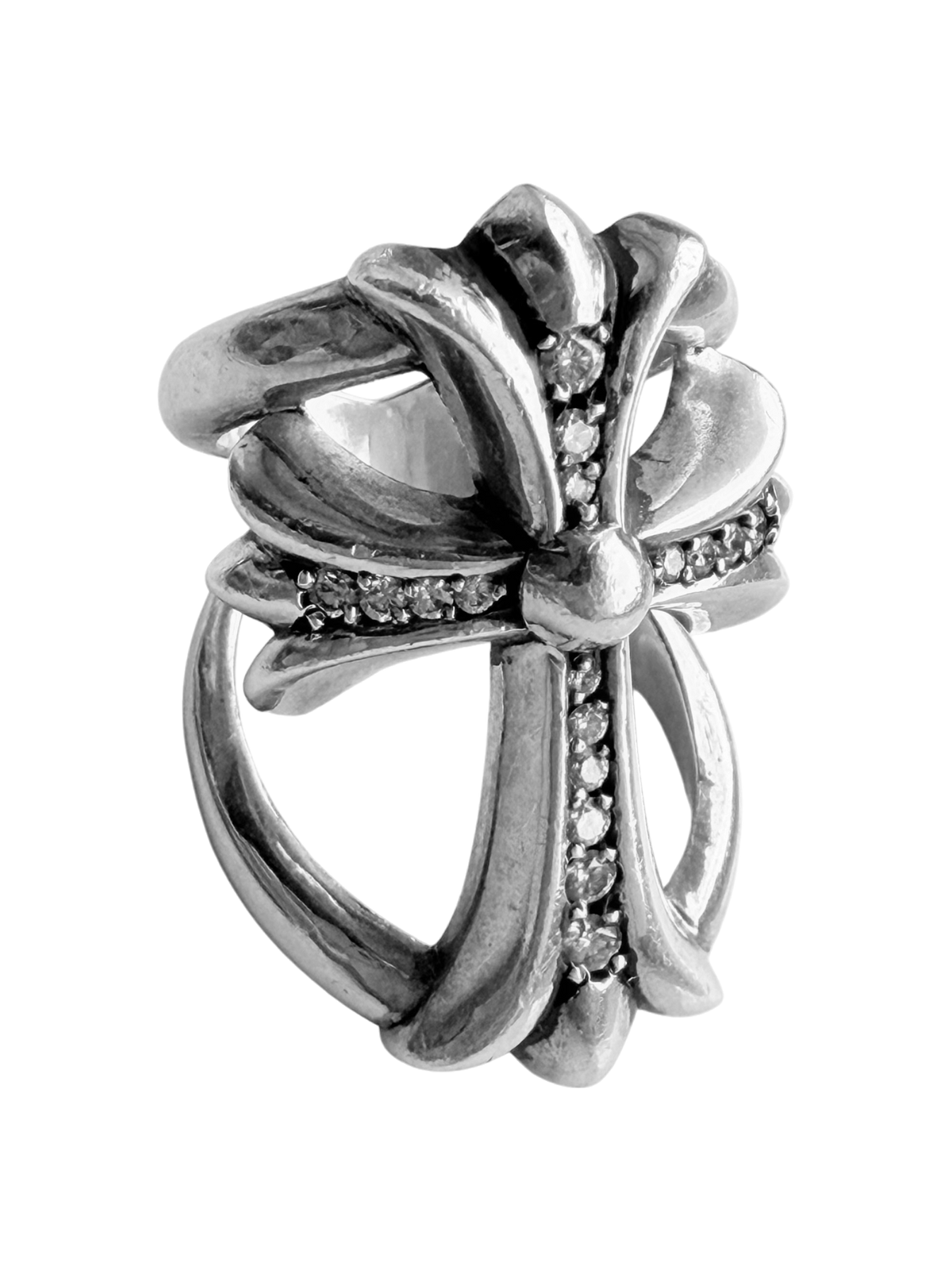 Diamond Pavé Factory Set Infinity .925 Silver Ring