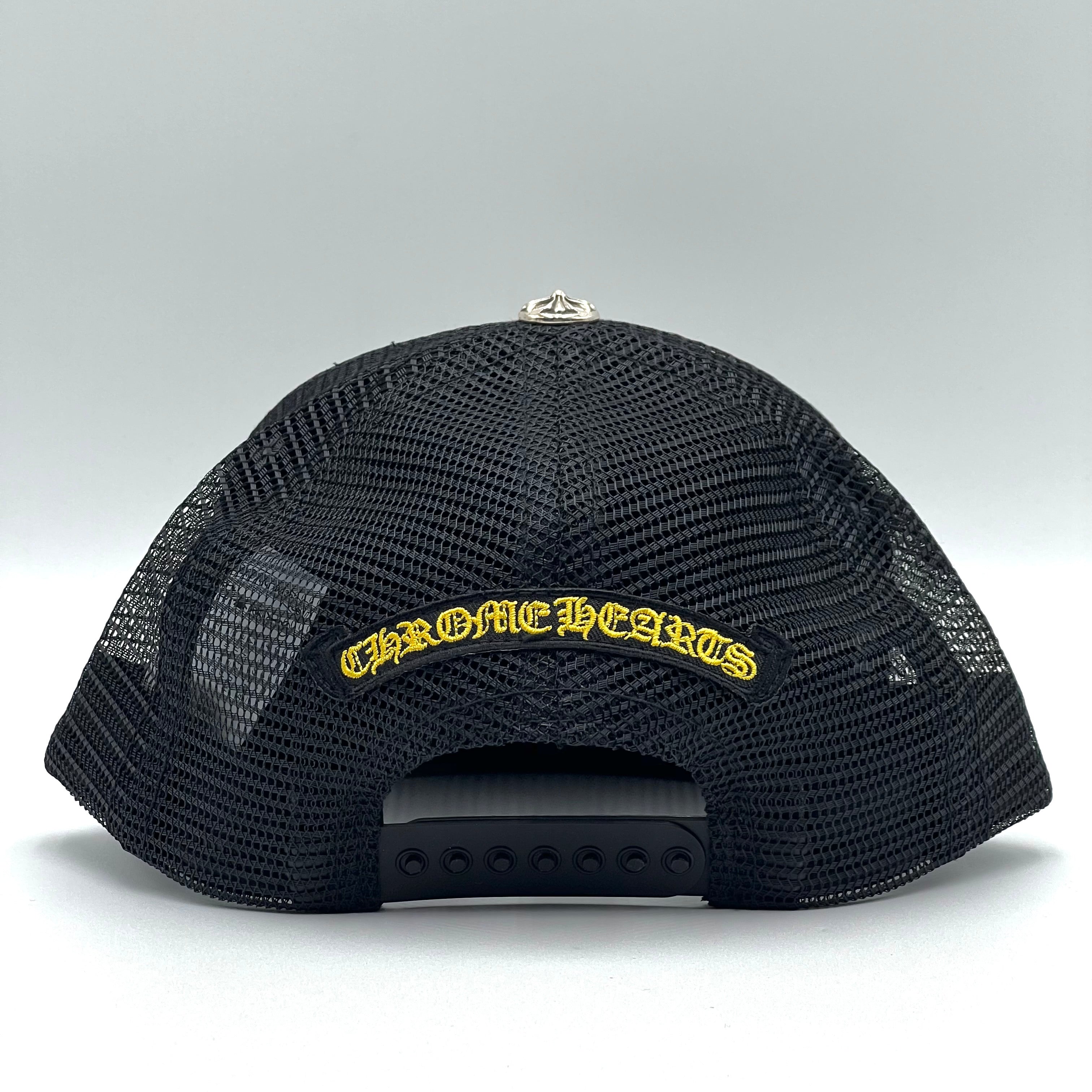 Chrome Hearts Plus Cross Seal Stamp Trucker Hat Black/Yellow