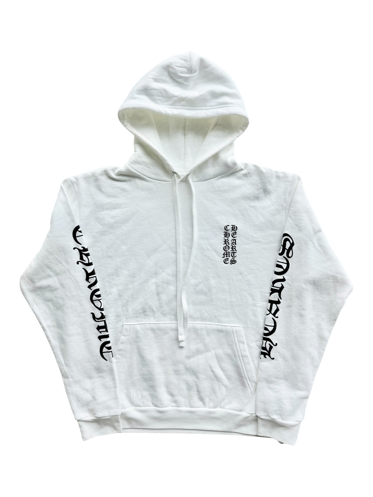 Vertical Logo White Hoodie