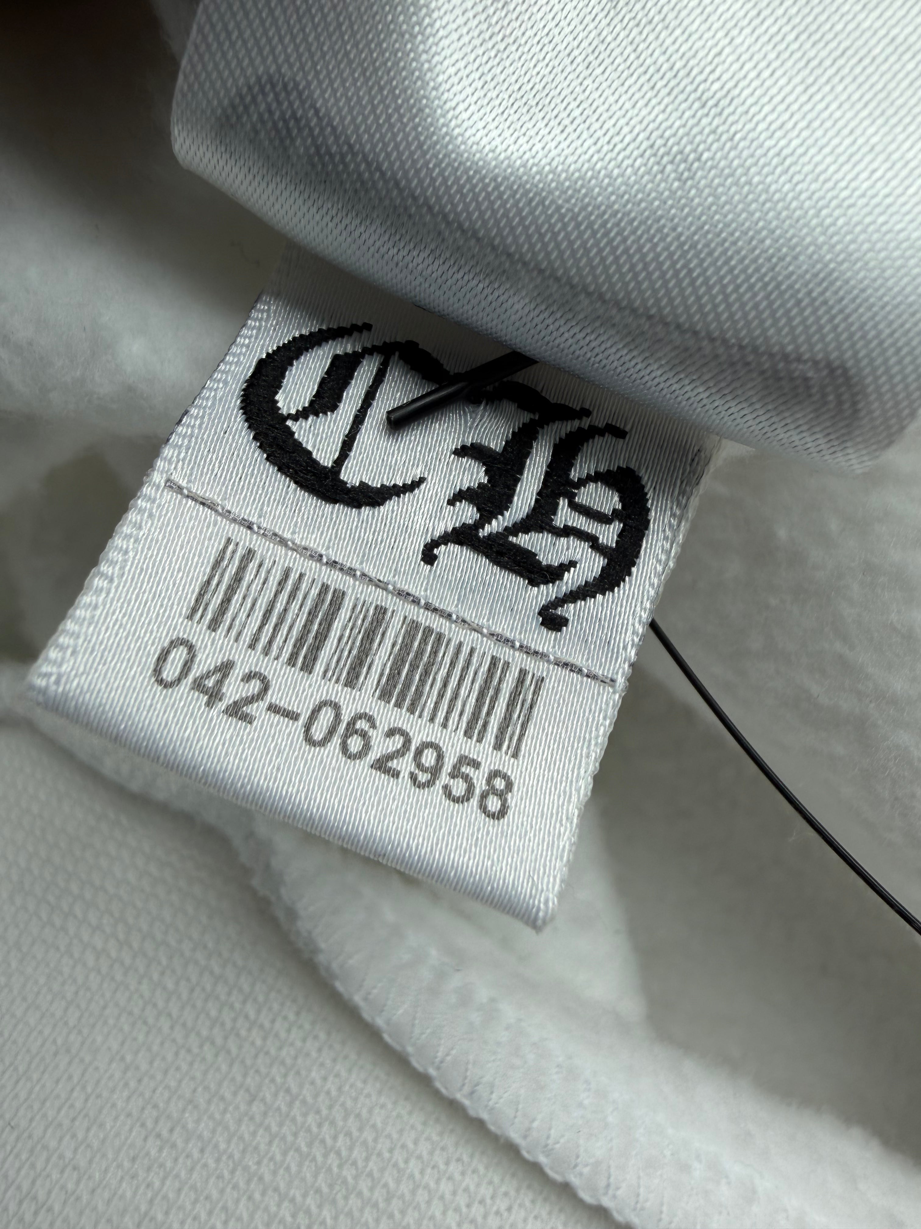Vertical Logo White Hoodie