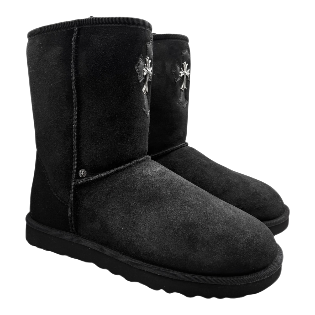 Ugg Cross Pendant Leather Patch Fur Lined Boots