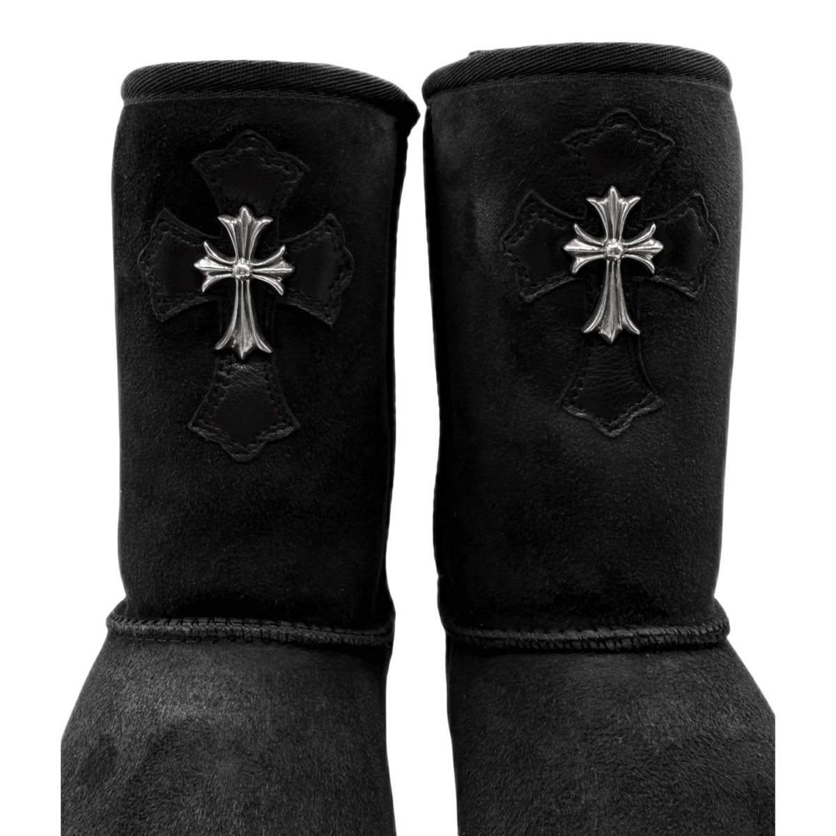 Ugg Cross Pendant Leather Patch Fur Lined Boots