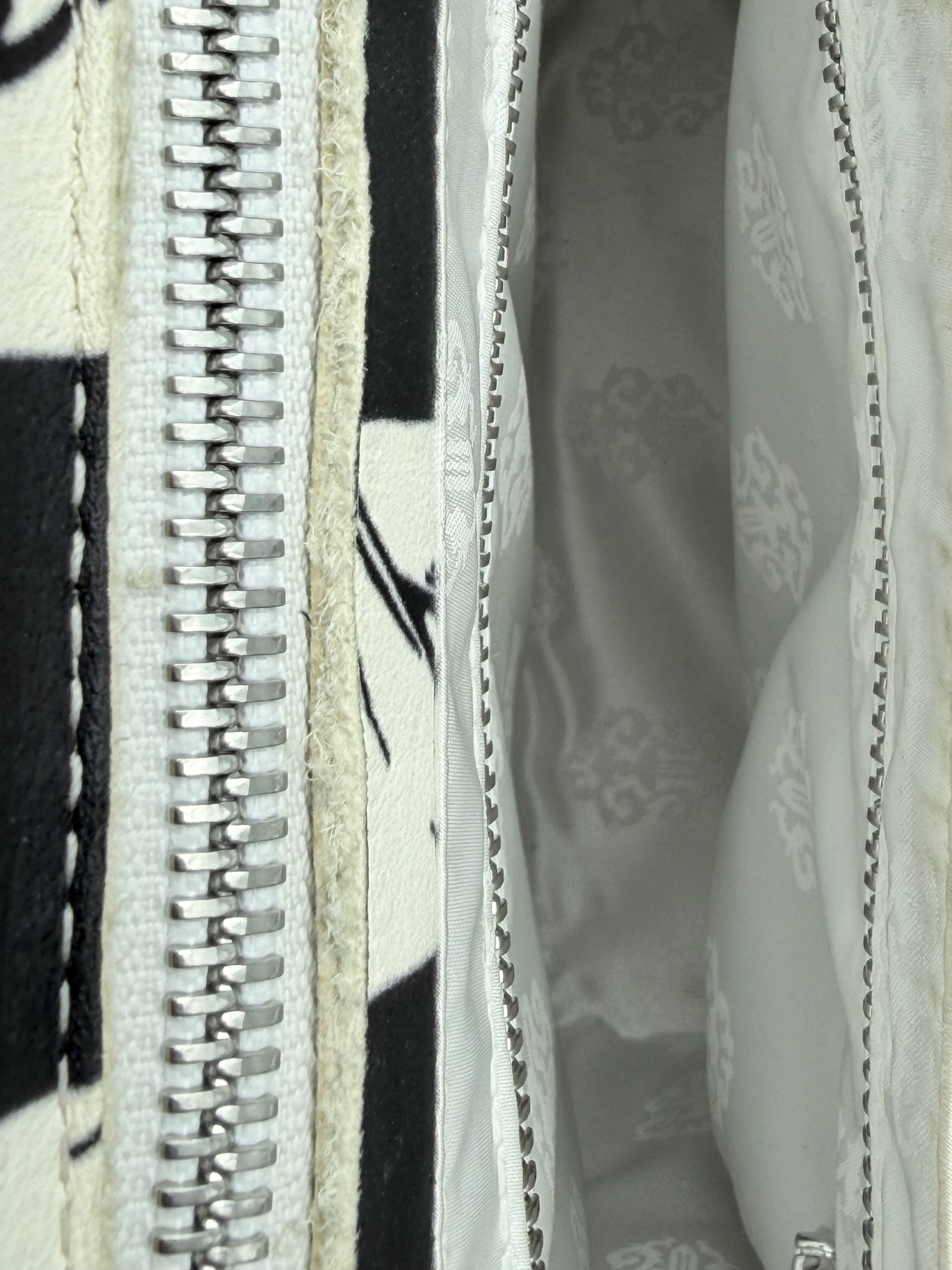 Black Cream 99 Eyes Checkered Leather Crossbody Bag