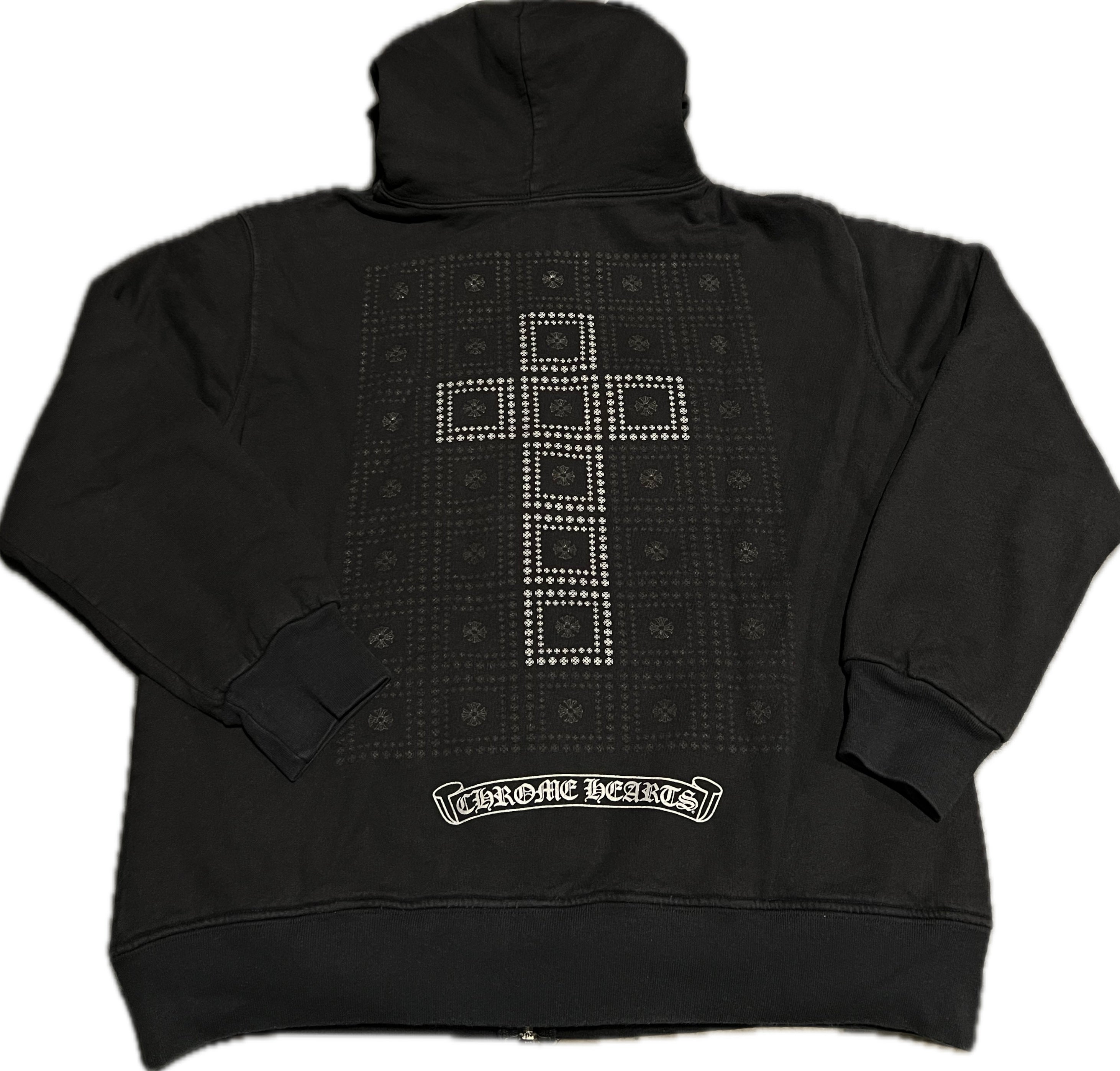 Black Square Cross Zip