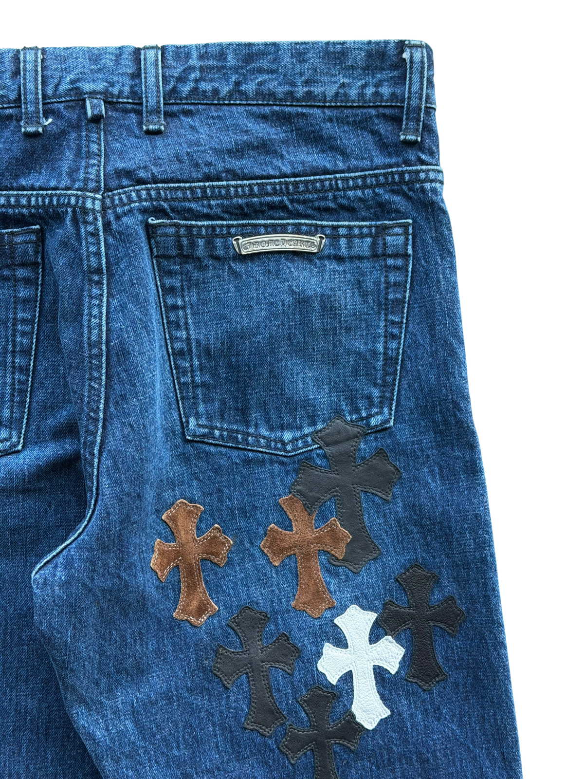 Fleur Knee Multi Cross Patch Denim Jeans