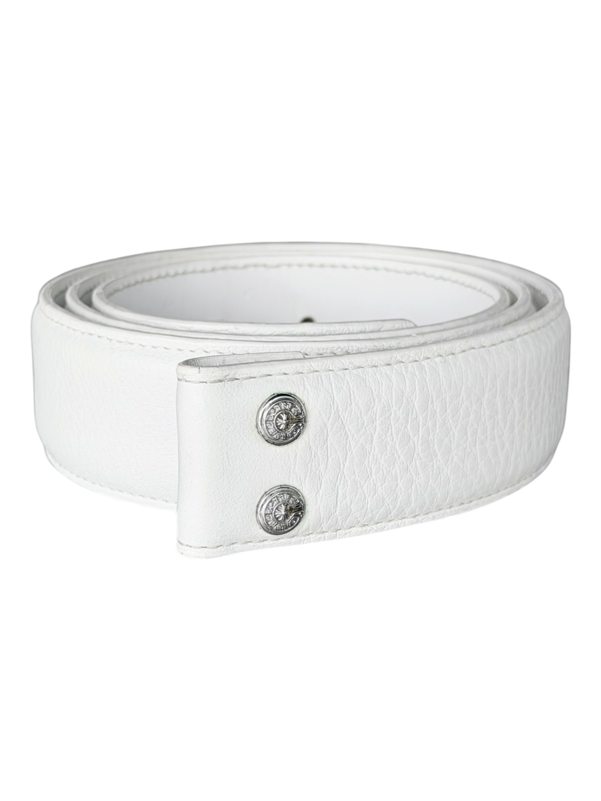 White Leather Belt Strap