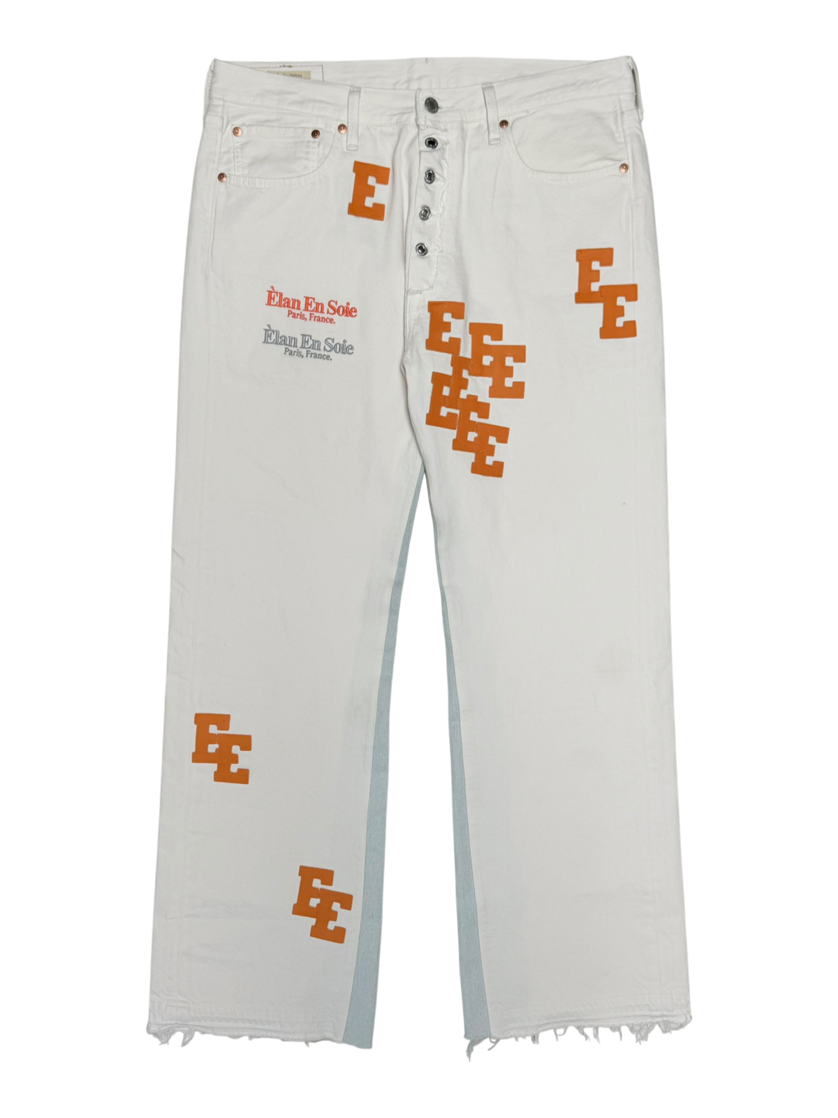 Orange Patch White Flare Jean
