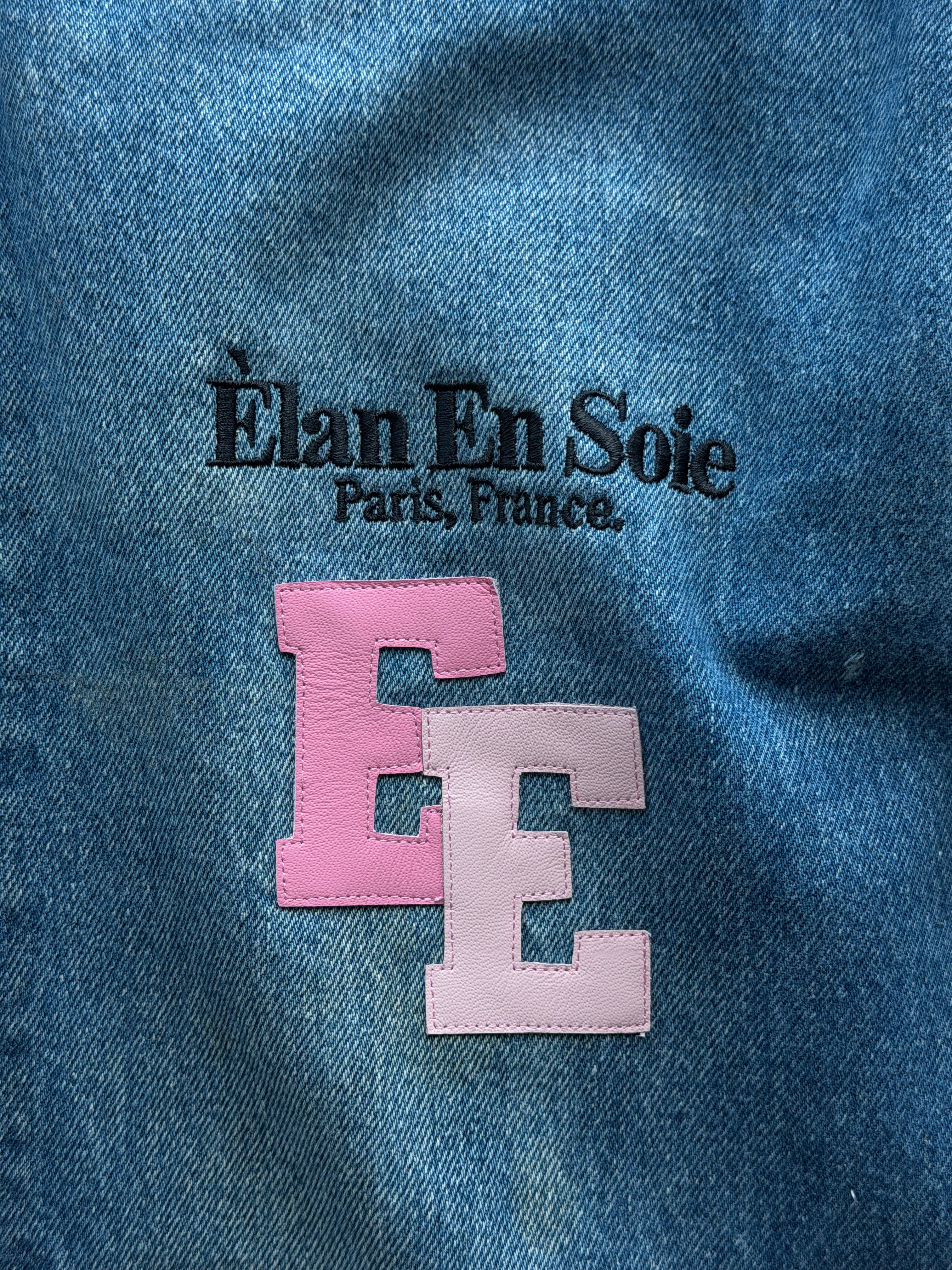 Two Tone Pink Patch Dark Indigo Jean