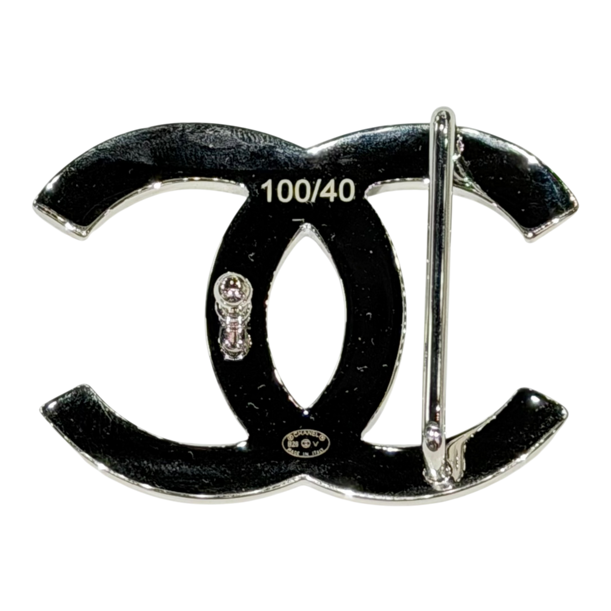 Calfskin CC Reversible Belt Black White