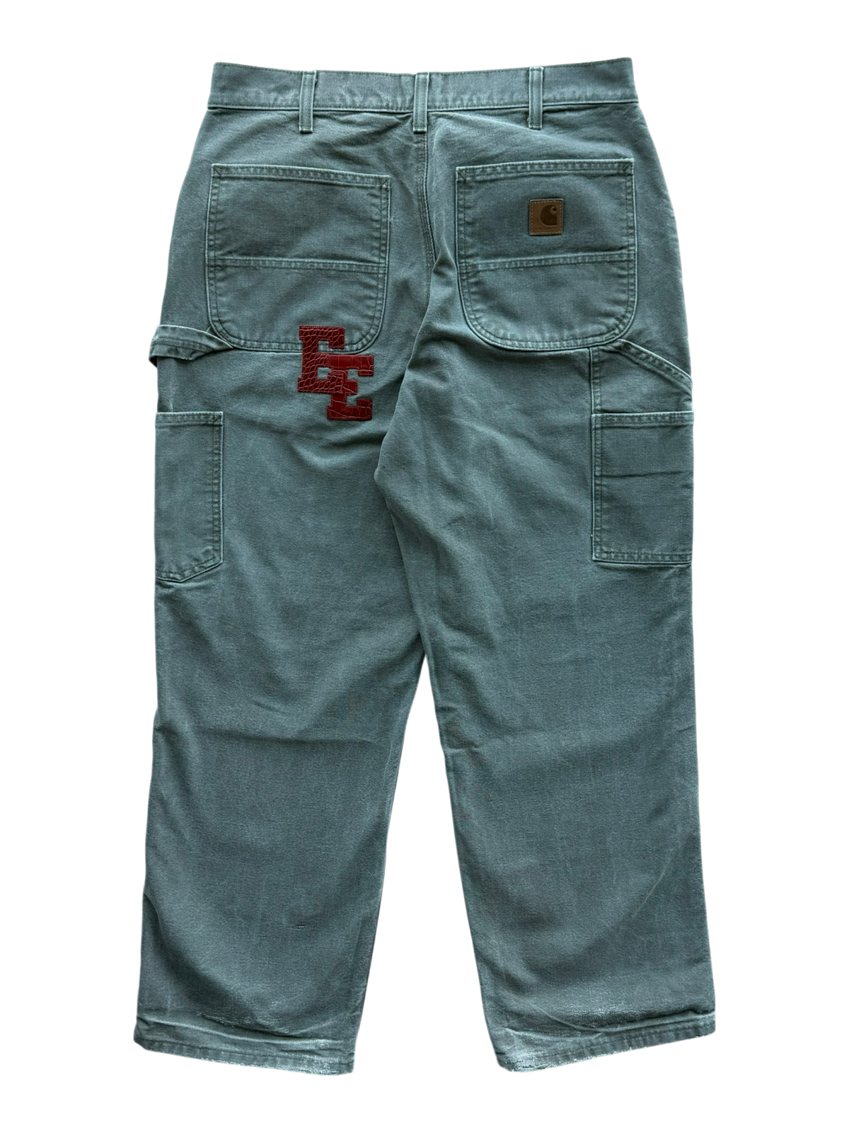 Red Croc Patch Green Grey Carpenter Pants