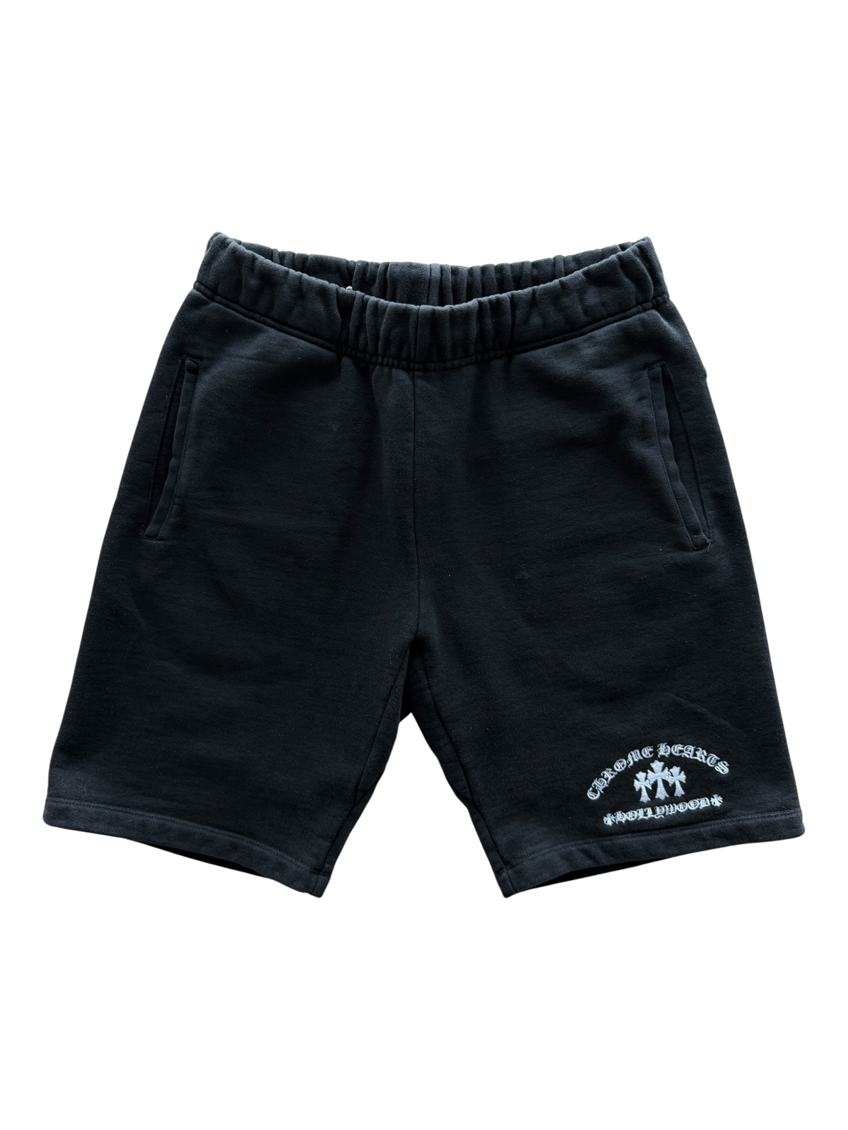 Triple Cross Embroidered Shorts Black & White
