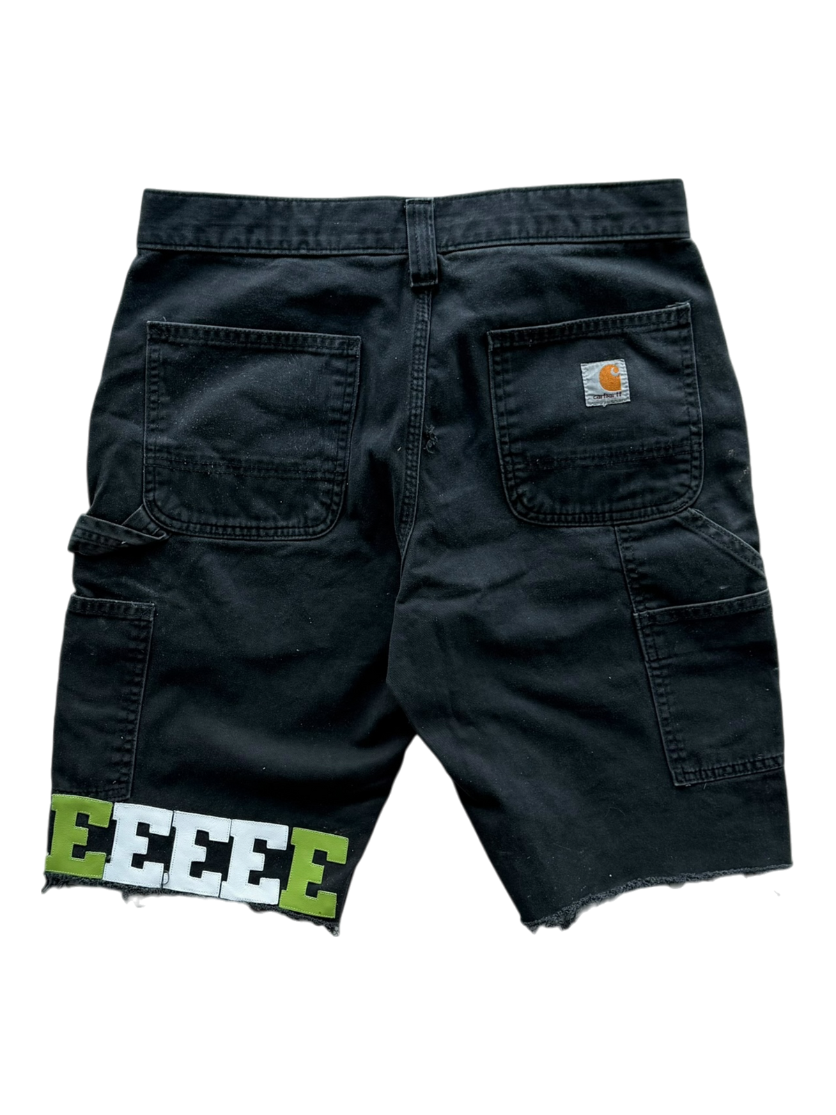 Green White Patch Black Carpenter Shorts