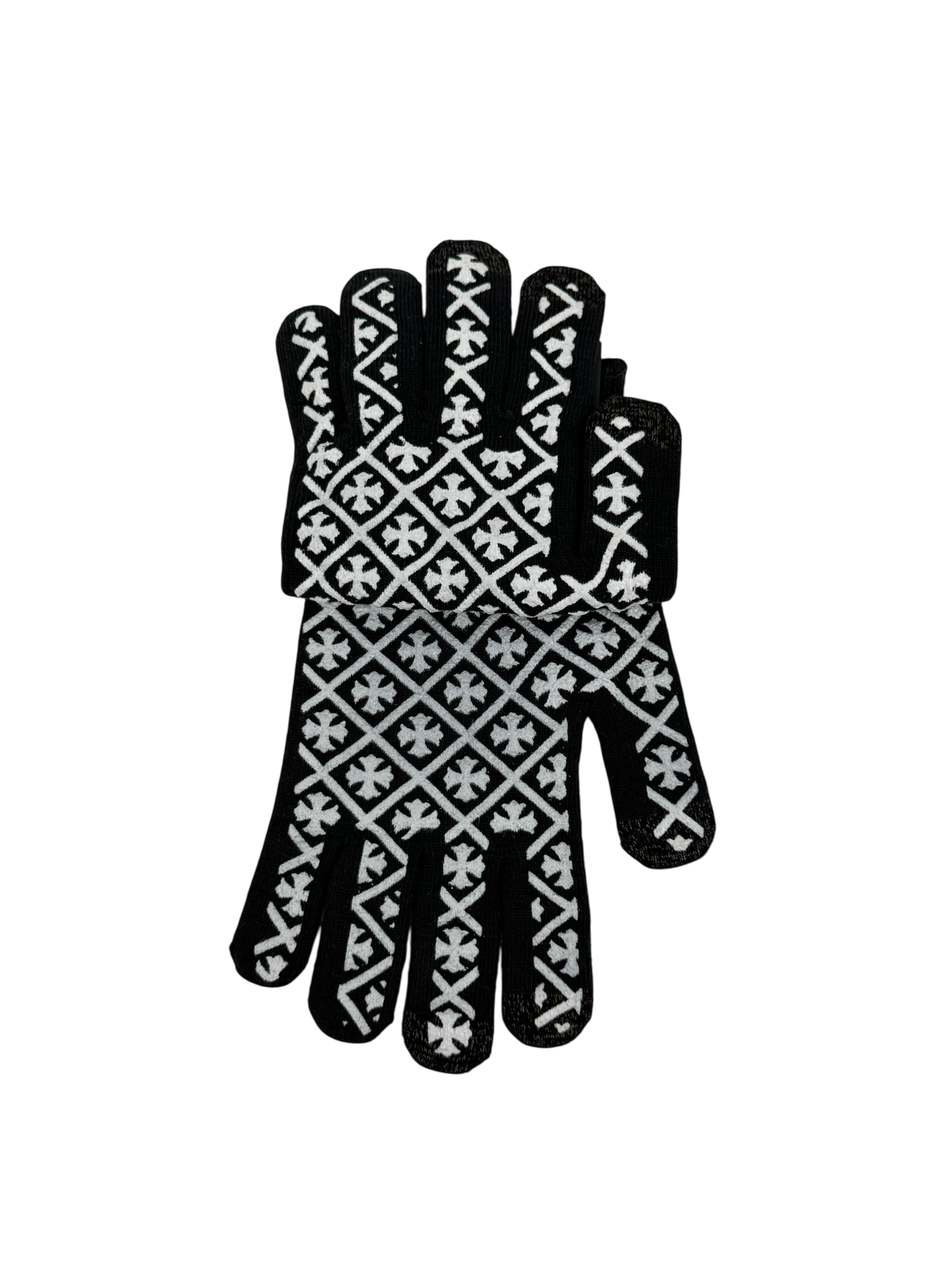 Chrome Hearts Script Cross Logo Gloves Black