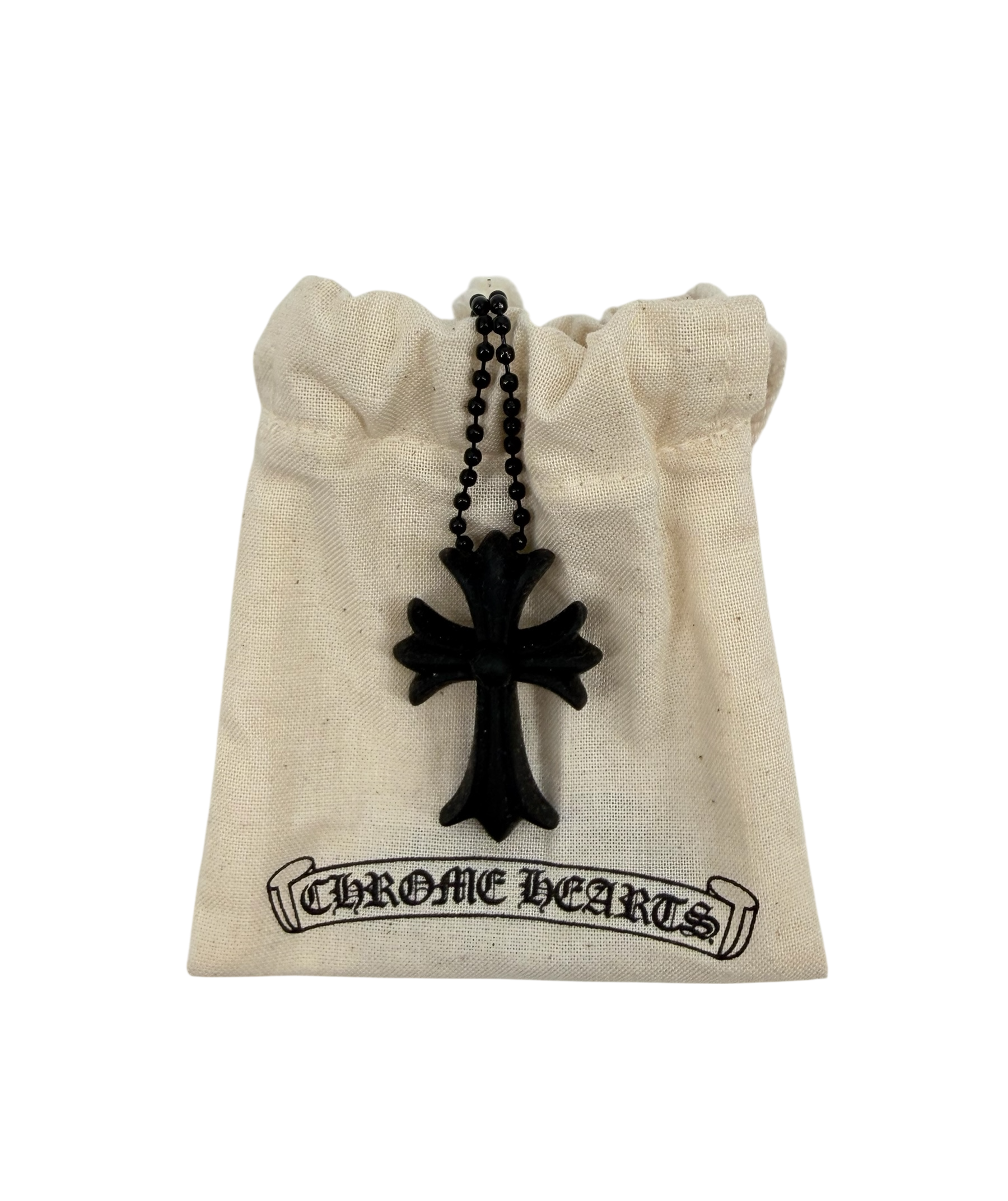 Silchrome Cross Necklace Black