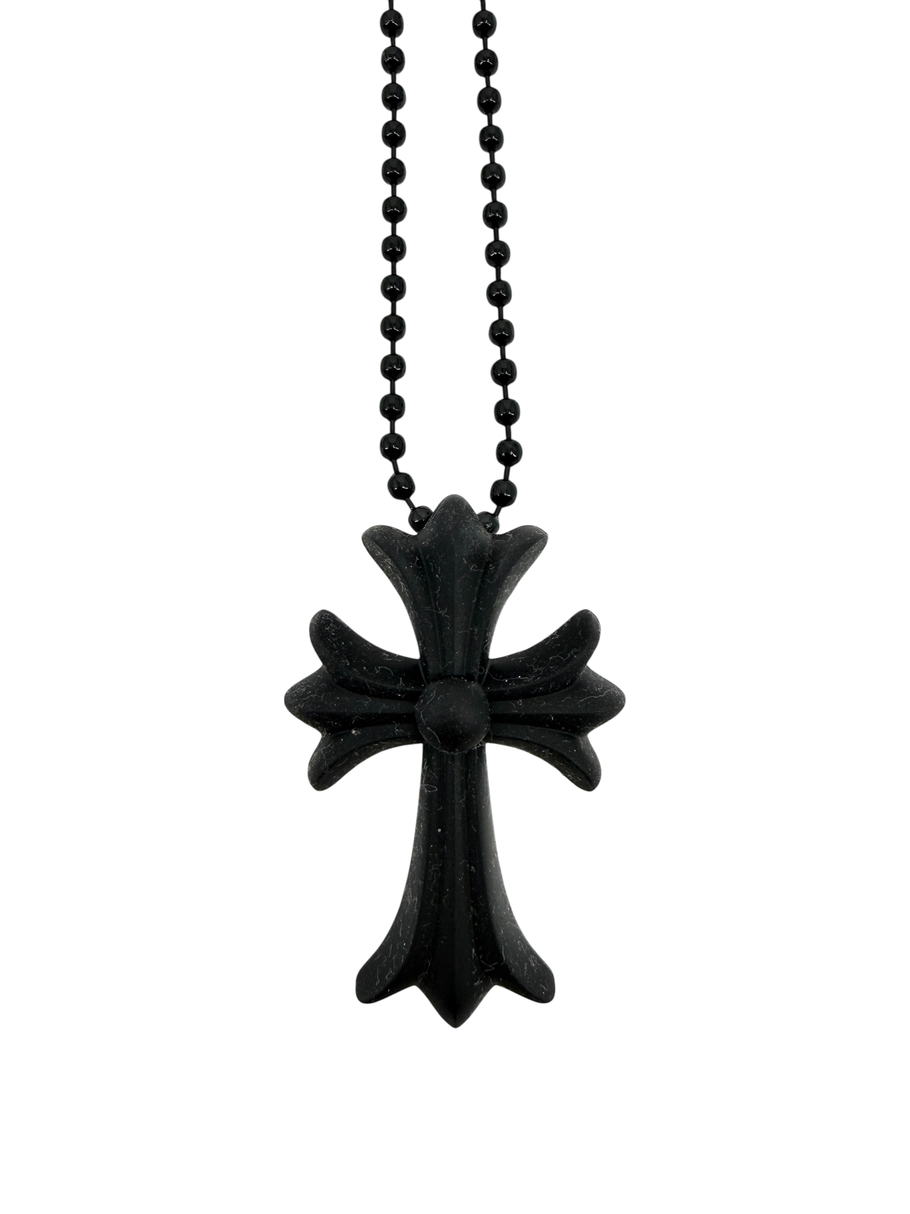 Silchrome Cross Necklace Black