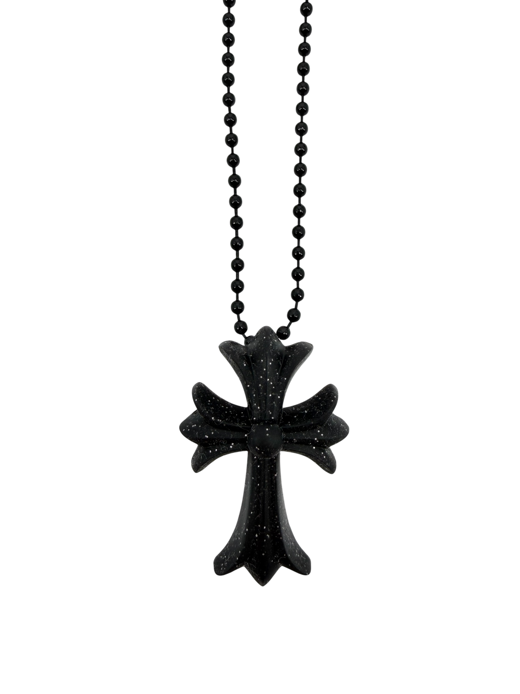 Silchrome Cross Necklace Black/Glitter