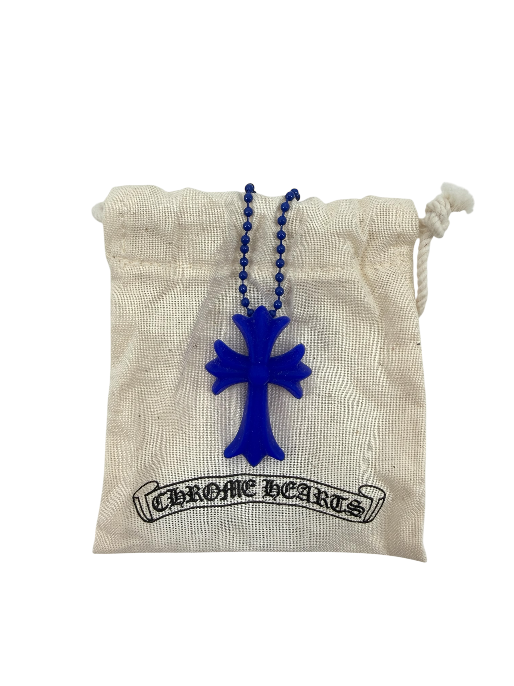 Silchrome Cross Necklace Blue