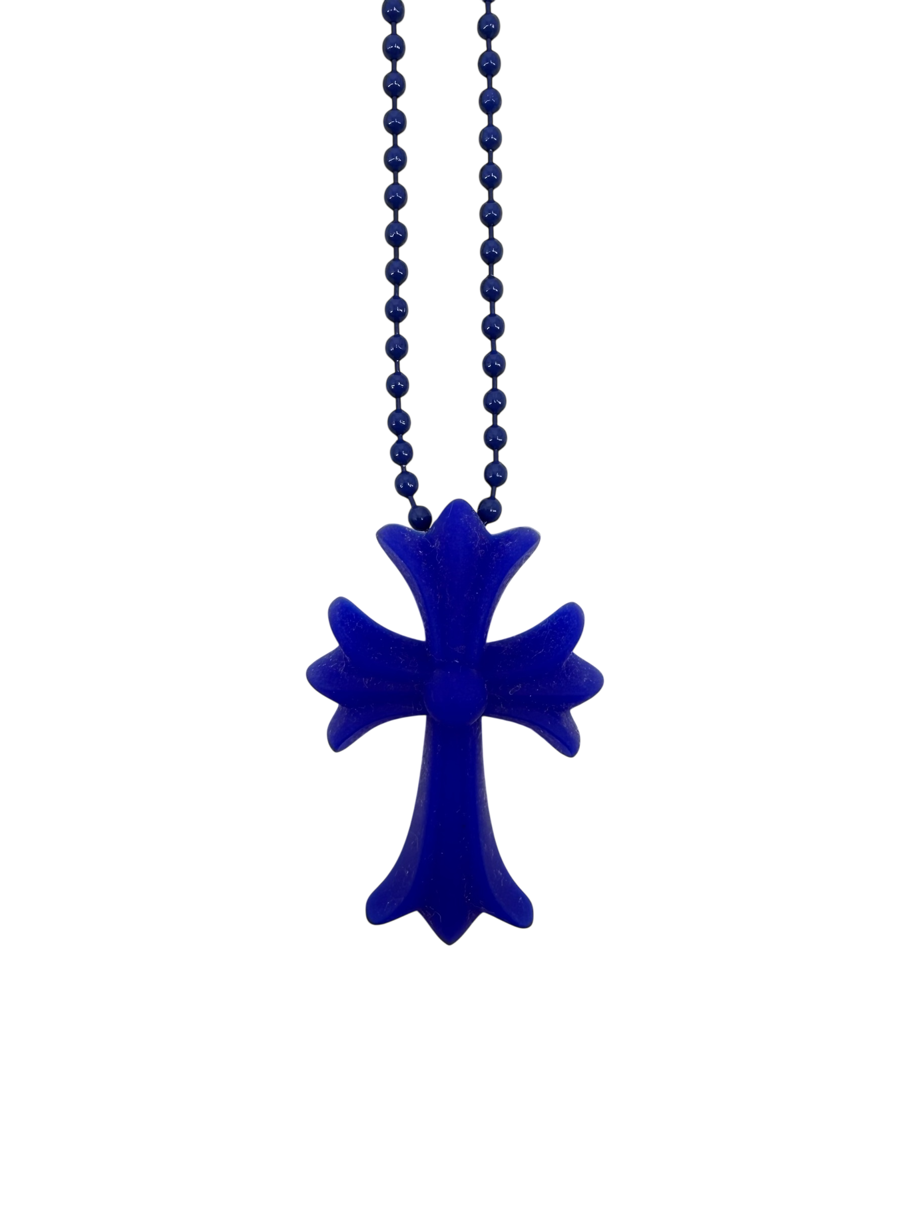 Silchrome Cross Necklace Blue