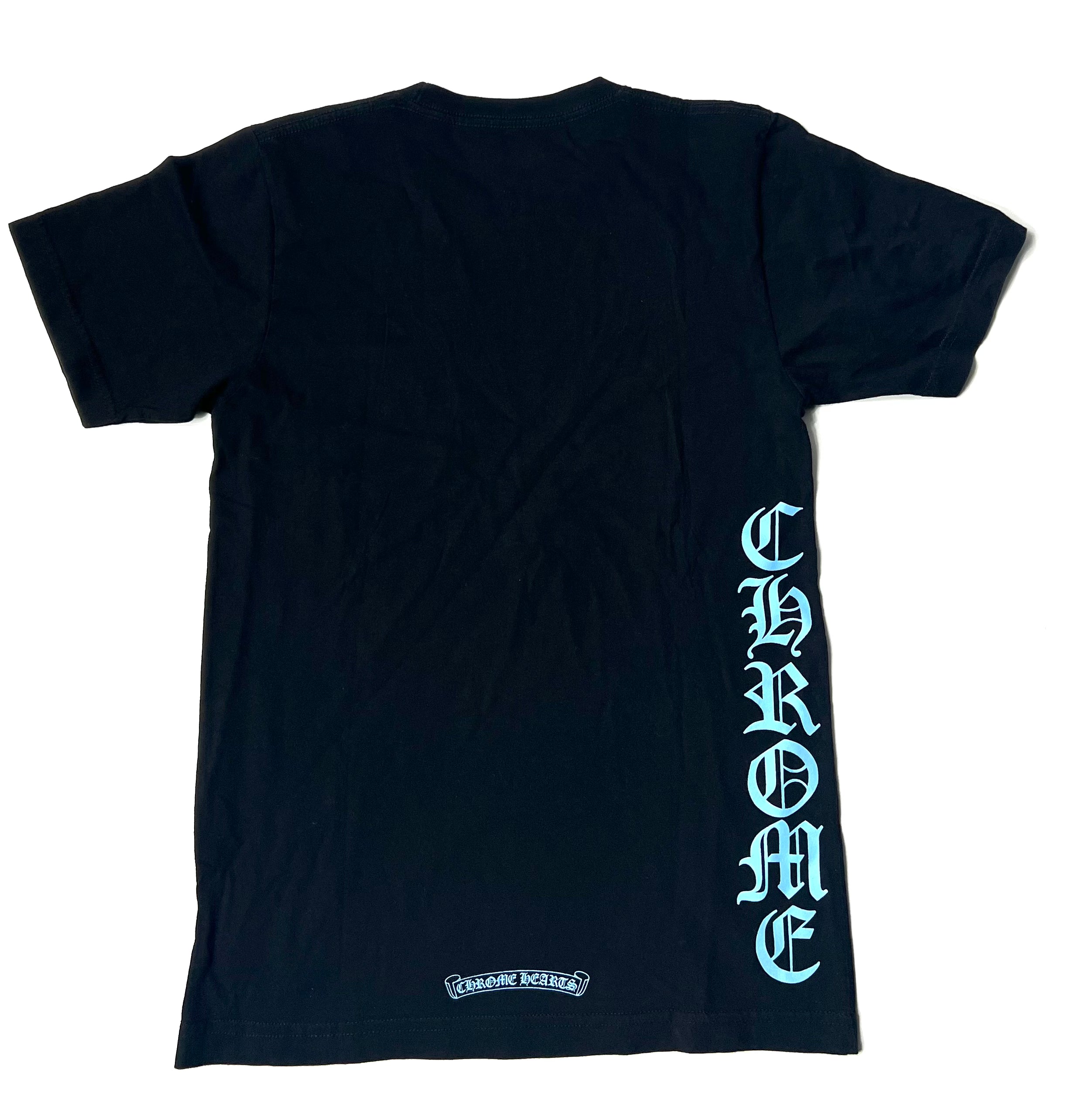 Black Blue Neck Logo Tee