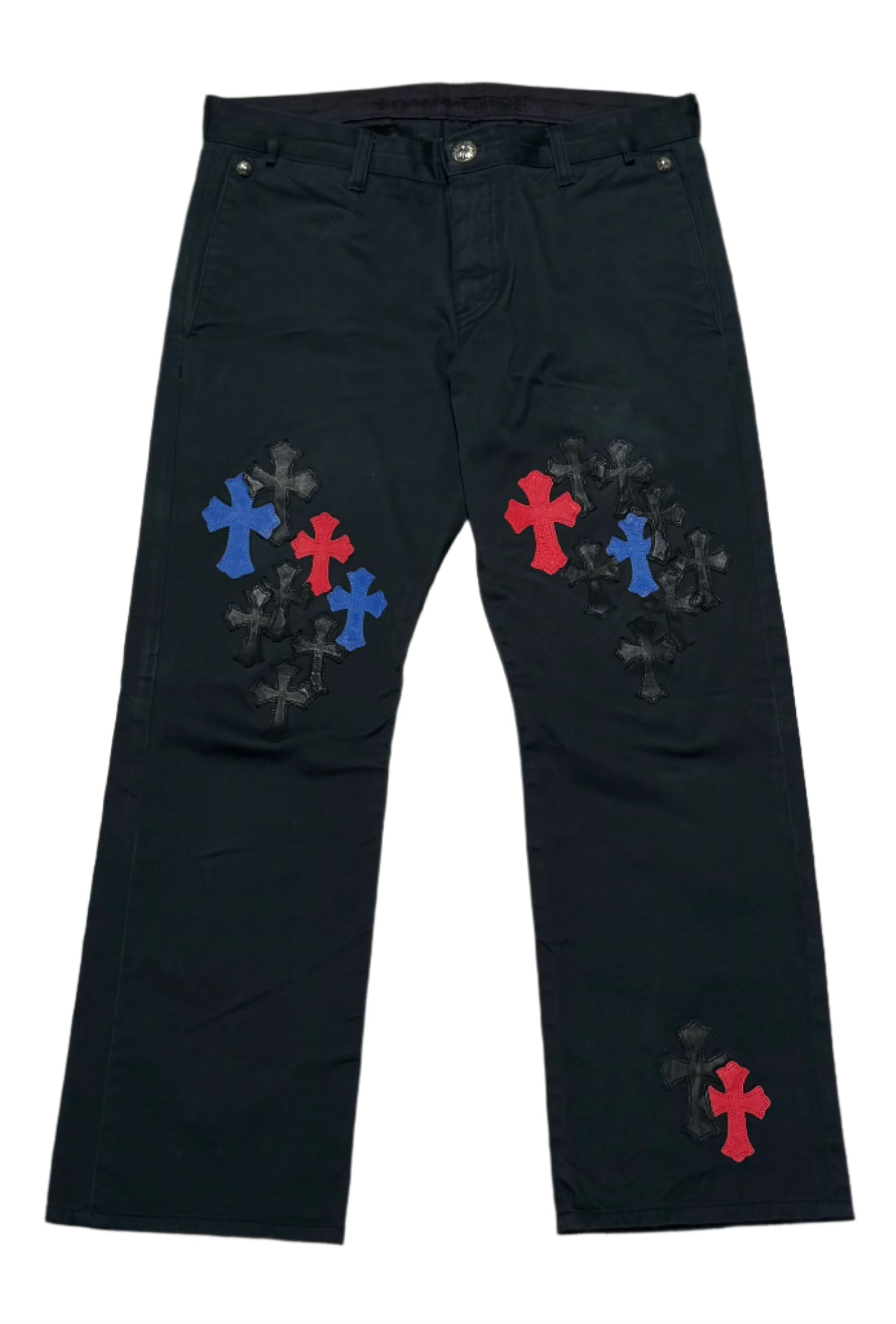 Chrome Hearts Multicolor Cross Spiderman Patch Chino Jeans