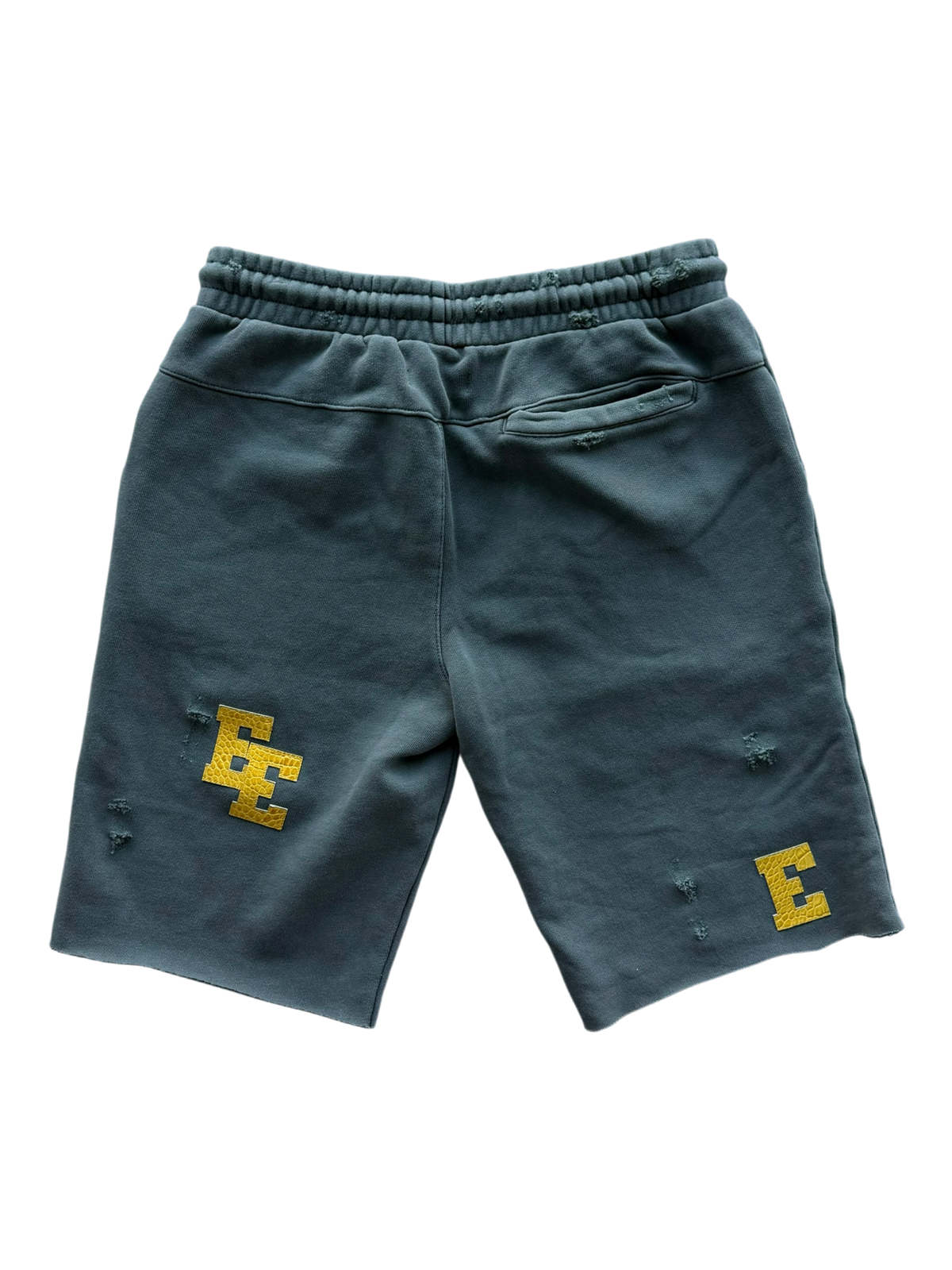 Yellow Croc Patch Sweatshorts Grey