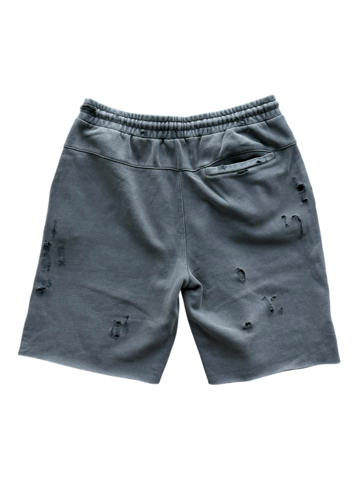 Green & Black Croc Patch Sweatshorts Grey