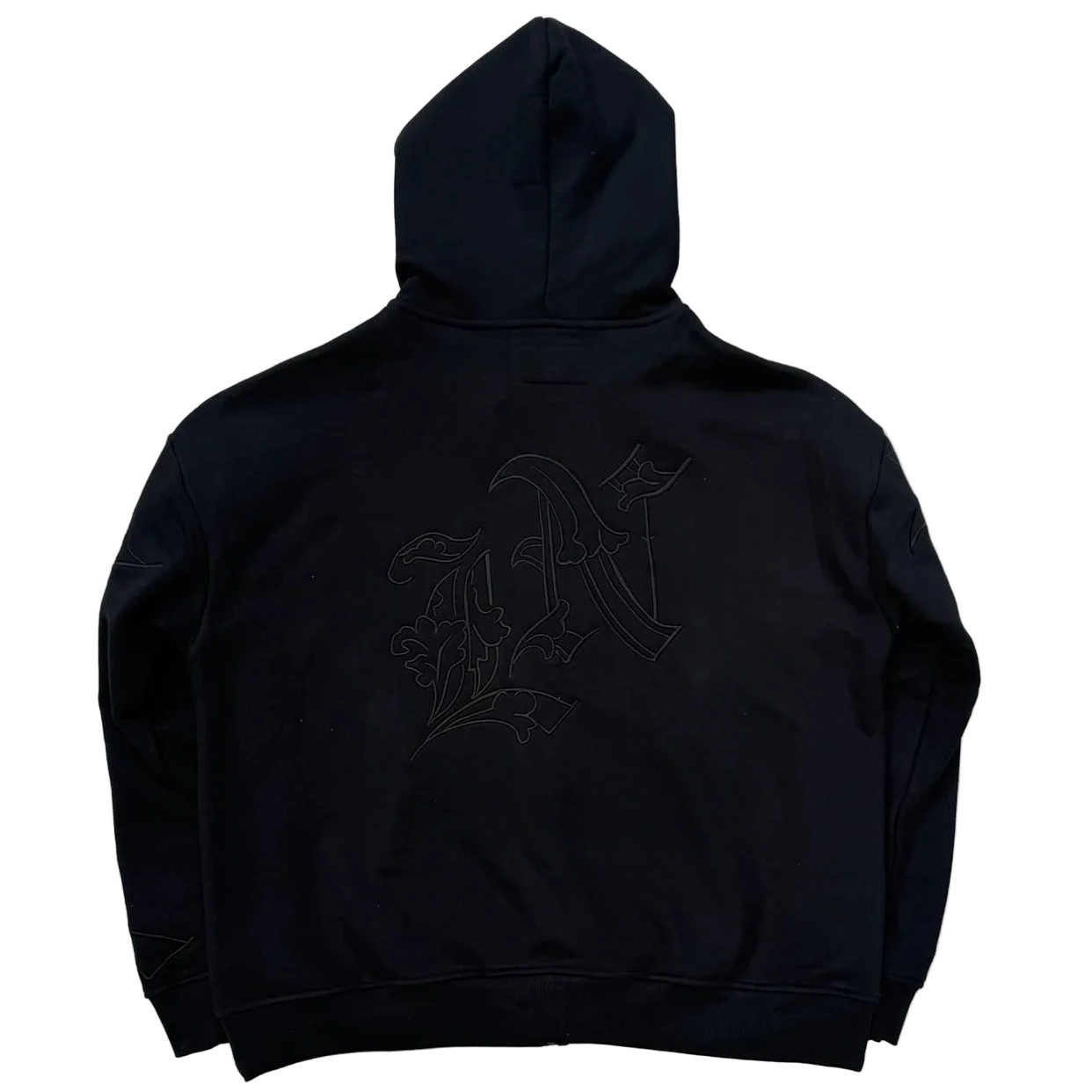 Noir Embroidered Zip Up Hoodie