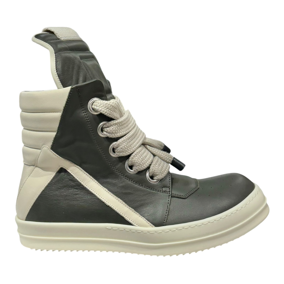 Dark Olive & White Jumbo Geobaskets Sneakers