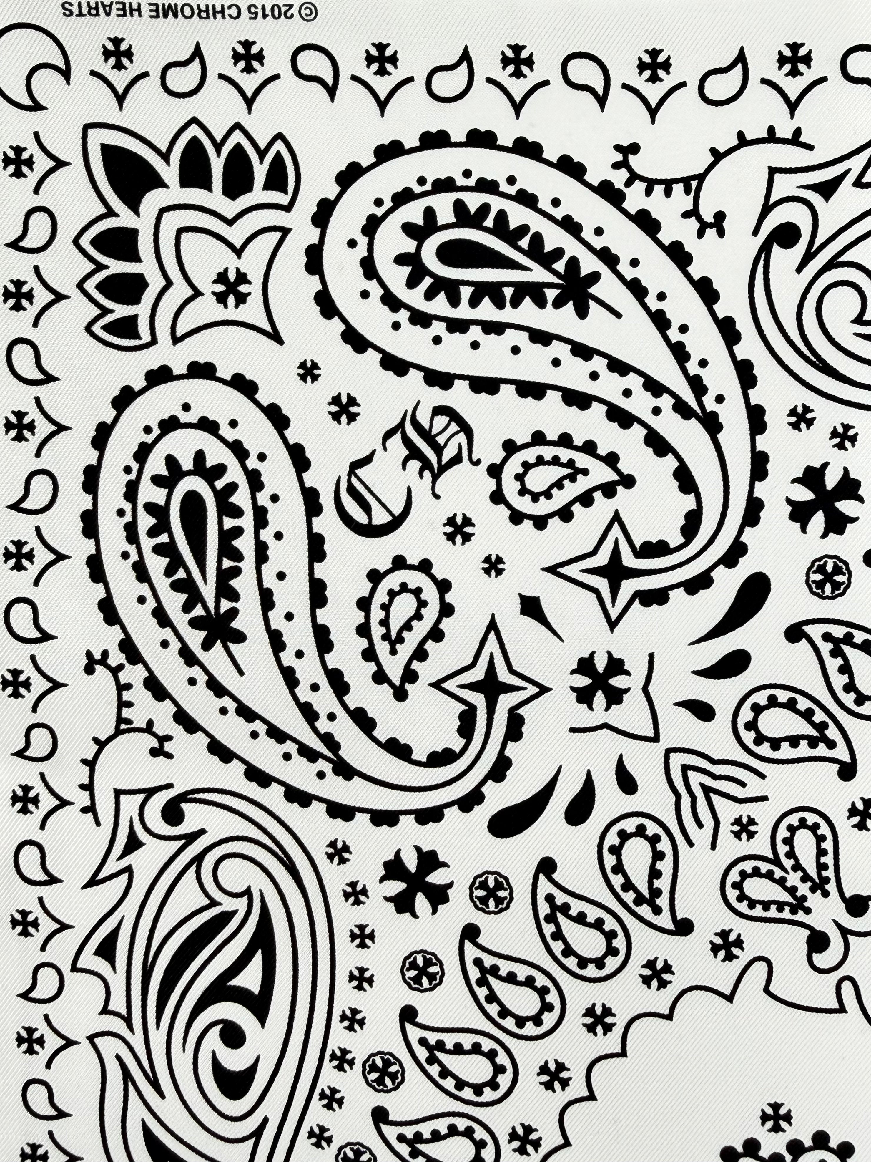 Floral Print Silk Bandana White