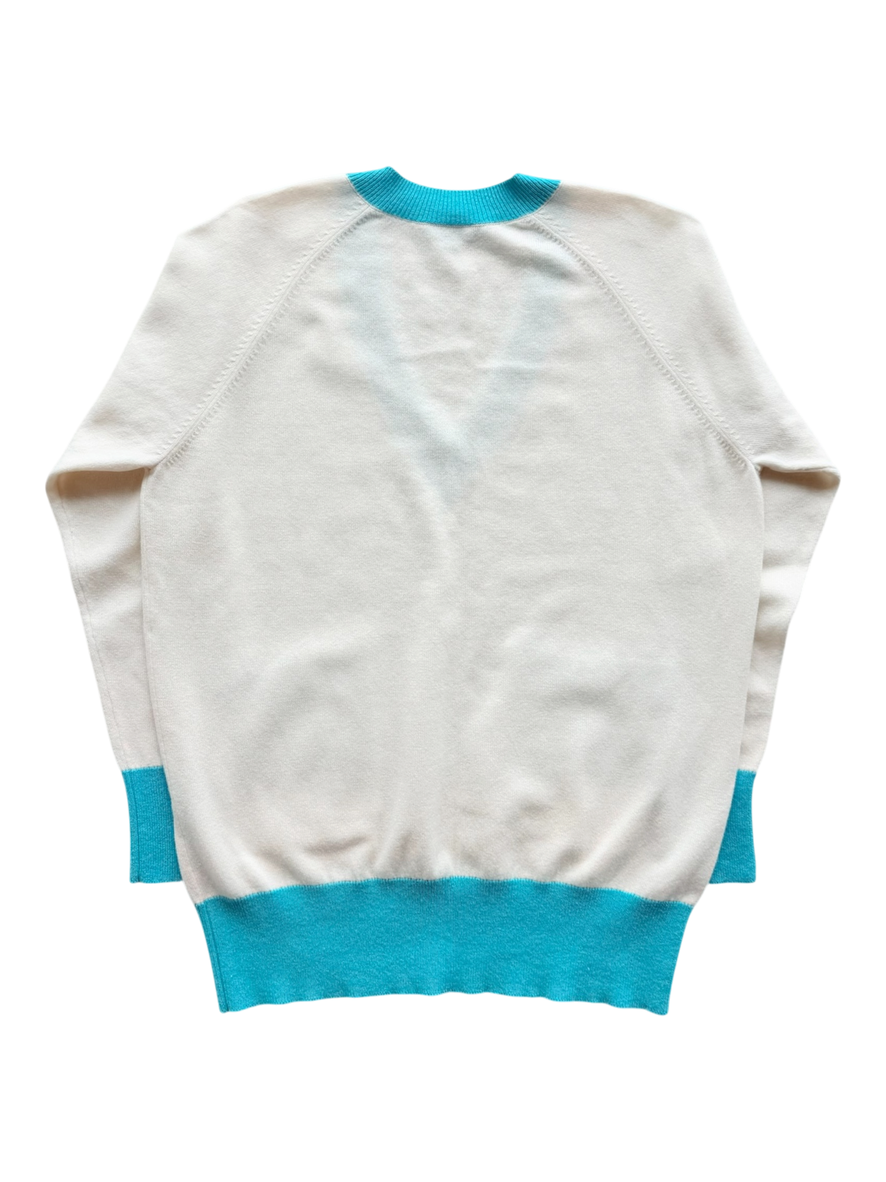 White & Turquoise La Pausa Women's Sweater