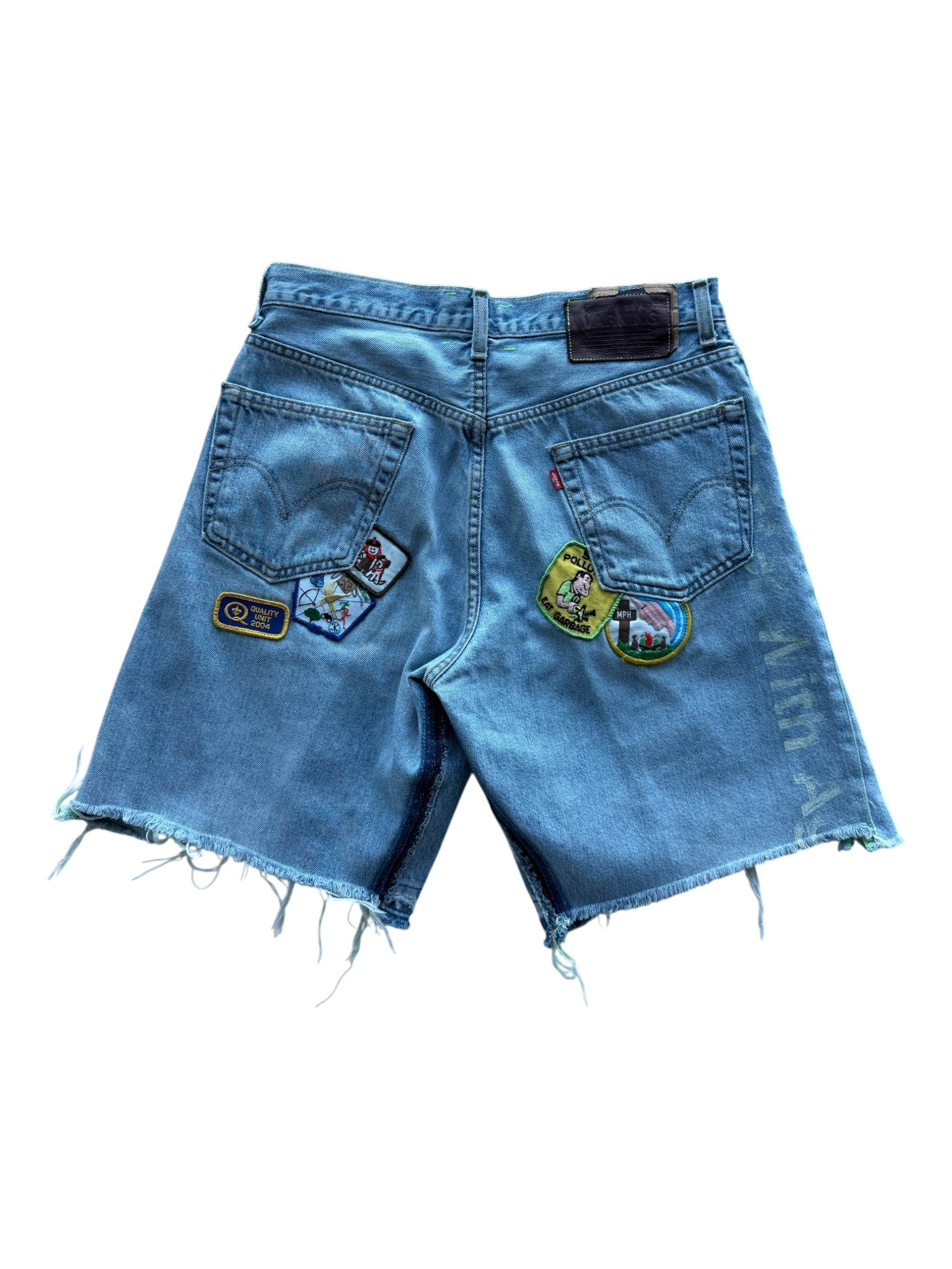 Triple Wide Long Patchwork Shorts