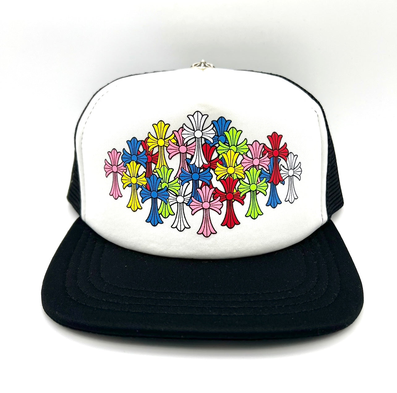 Multicolor Cross Trucker Hat Black/White