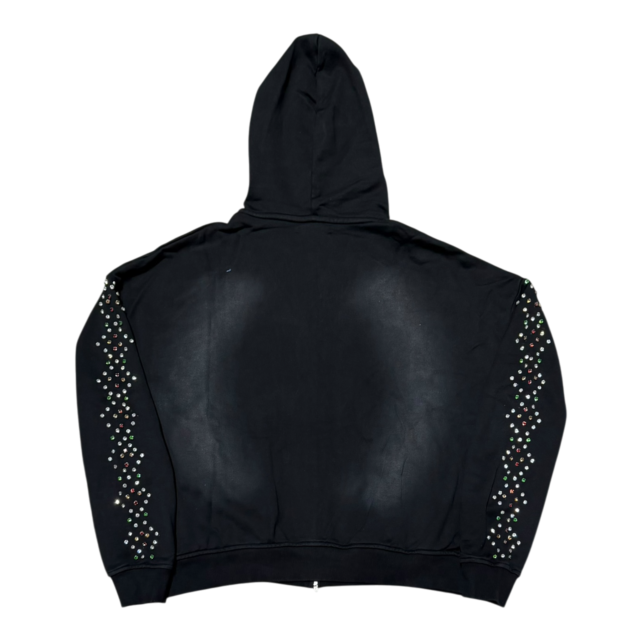 HMDD Crystal Zip Up Hoodie Black