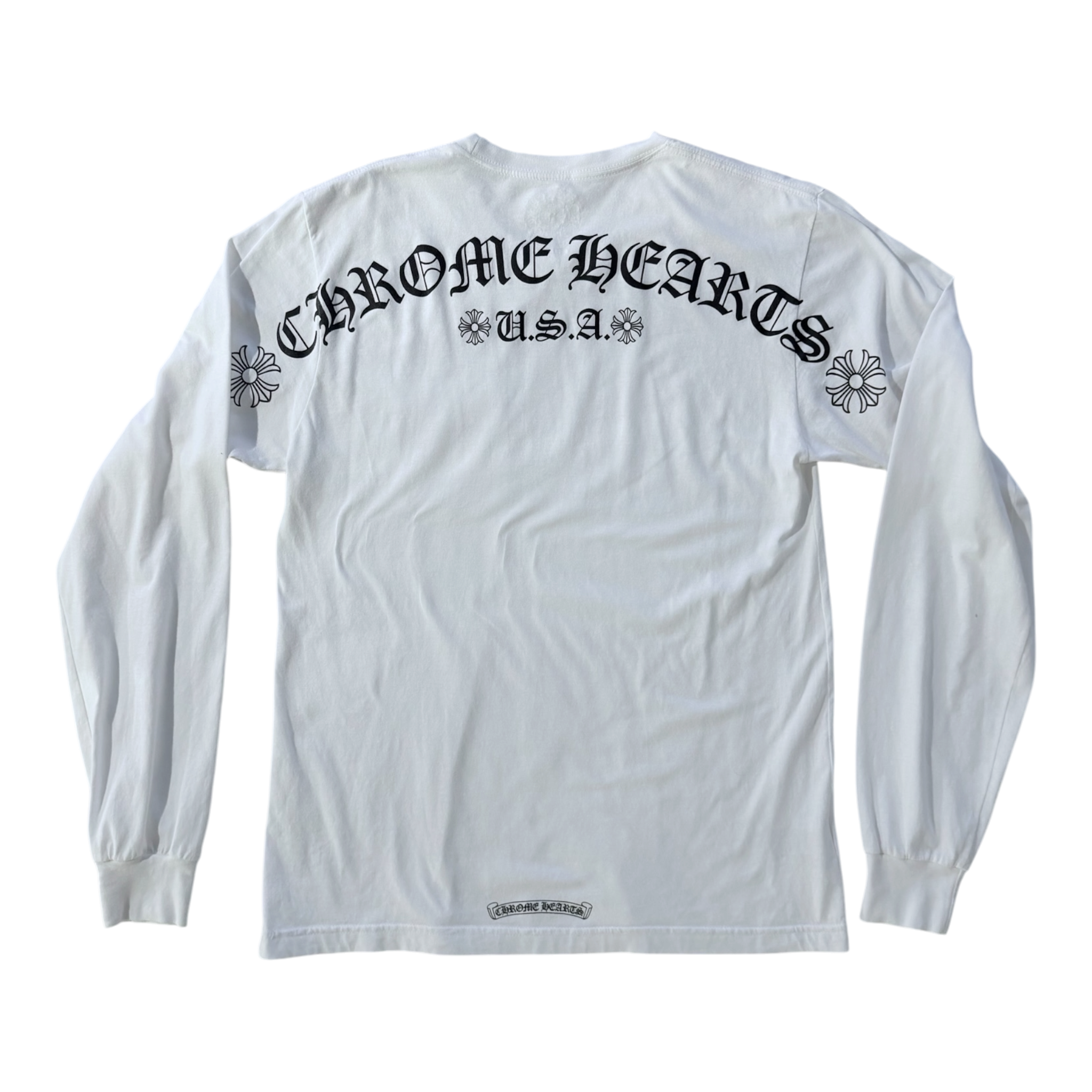White & Black Scroll Logo Long Sleeve
