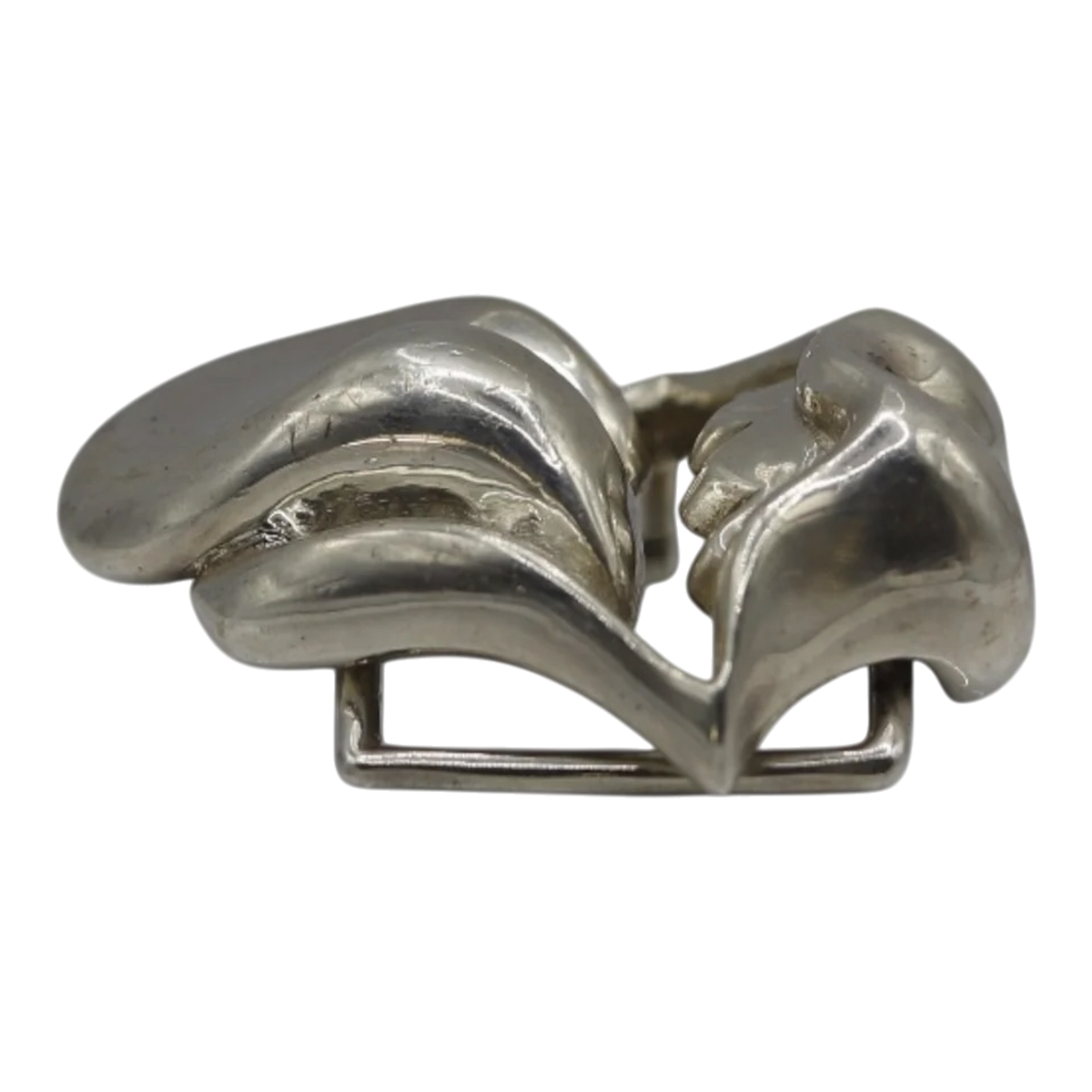 Rolling Stone Belt Buckle in Silver